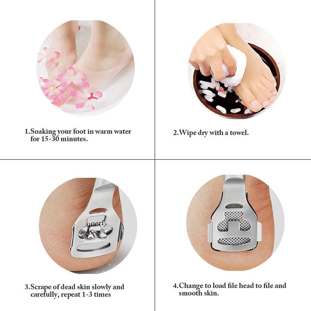 ZIZZON ZIZZON Foot Care Pedicure Callus Shaver Hard Skin Remover Wood Handle 10 Blades ZIZZON