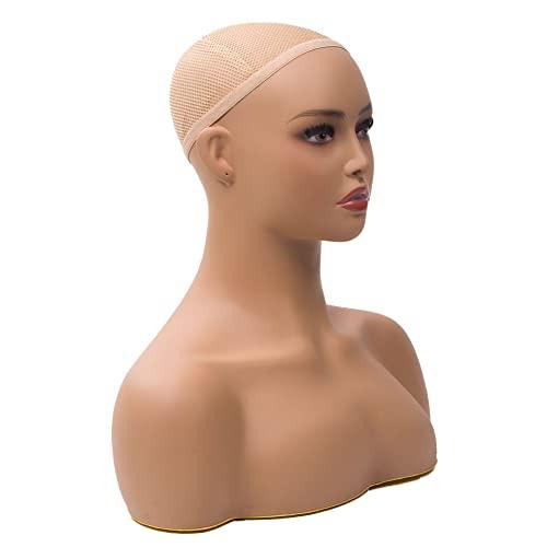 JINGFA JINGFA Mannequin Head With Shoulder Display Manikin Head Bust for Wigs,Makeup,Beauty Accessories