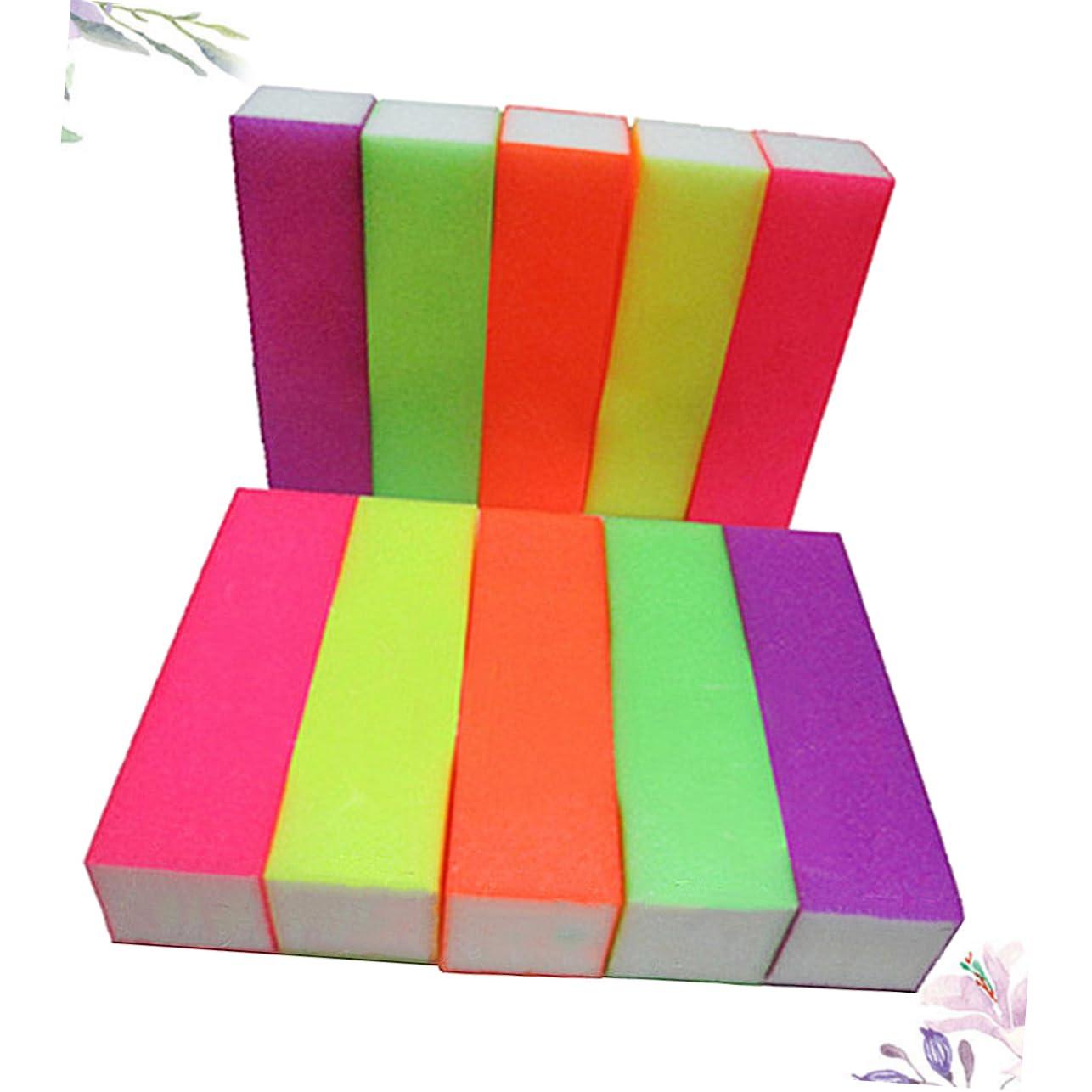 Beatifufu Beatifufu Professional Manicure Kit 10Pcs Sponge Nail Buffers Files Nail Sanding Blocks for Nail Shine Buffers Random Color