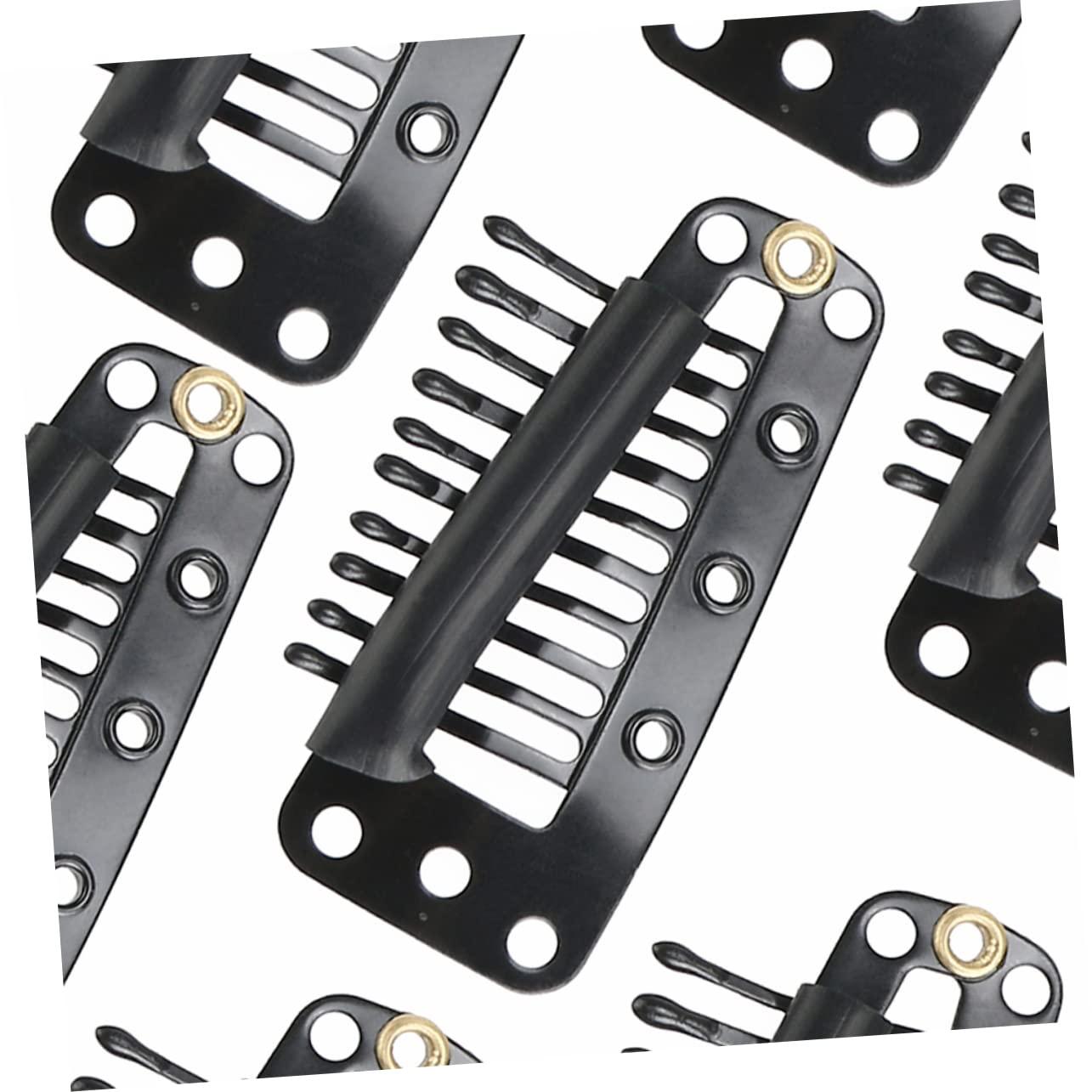 Ipetboom Ipetboom 200 Pcs 10 Hair Clip Scrunchie DIY Cap Pad Wig Clip with for Hair Pliers Hair Rollers with Clips Holder Hairdressing Snap Neon Hair Extensions Hair Net Mini Black