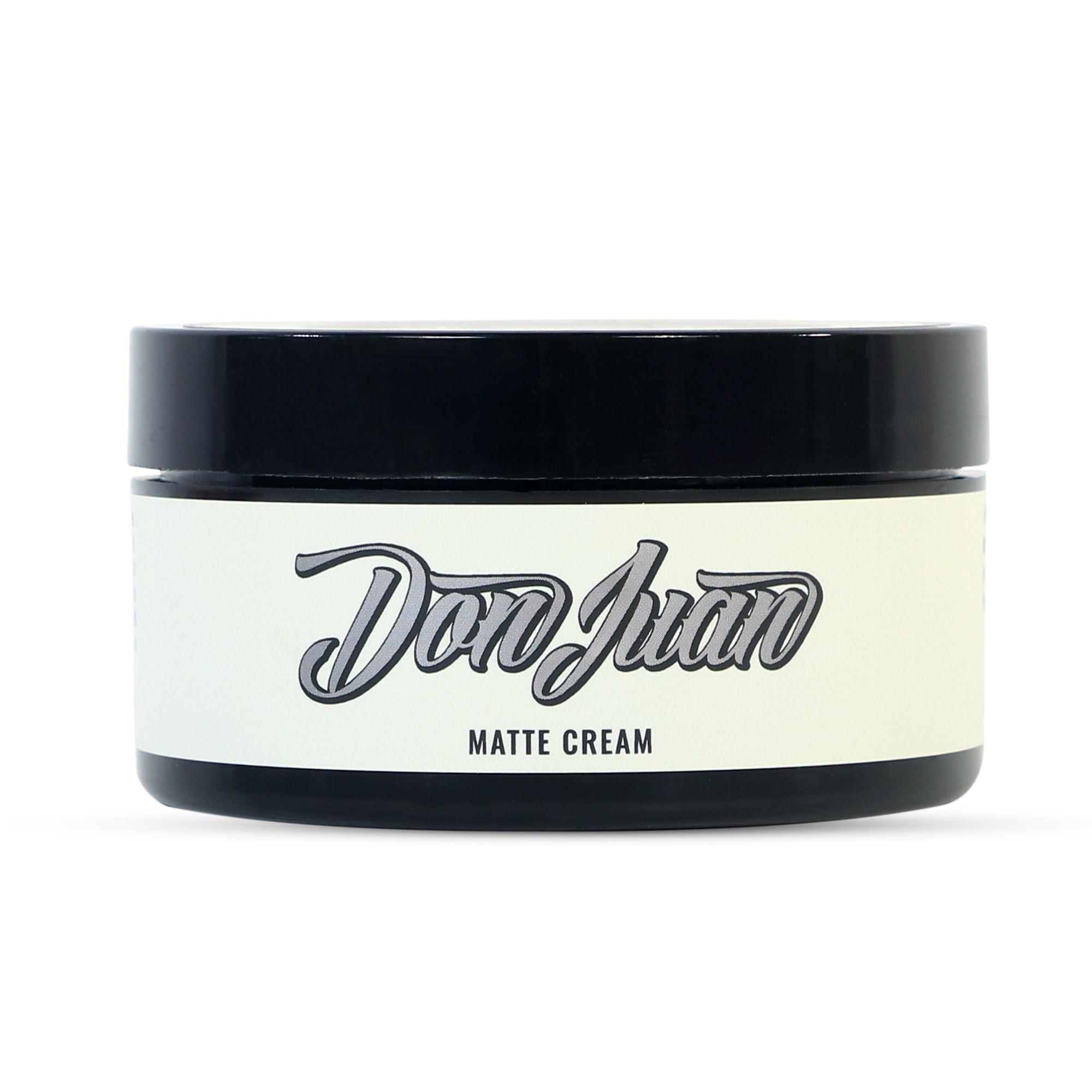 Don Juan Don Juan Handcrafted Matte Cream Pomade 4oz - Medium Hold - Matte Finish - Water Based - Barbershop Scent