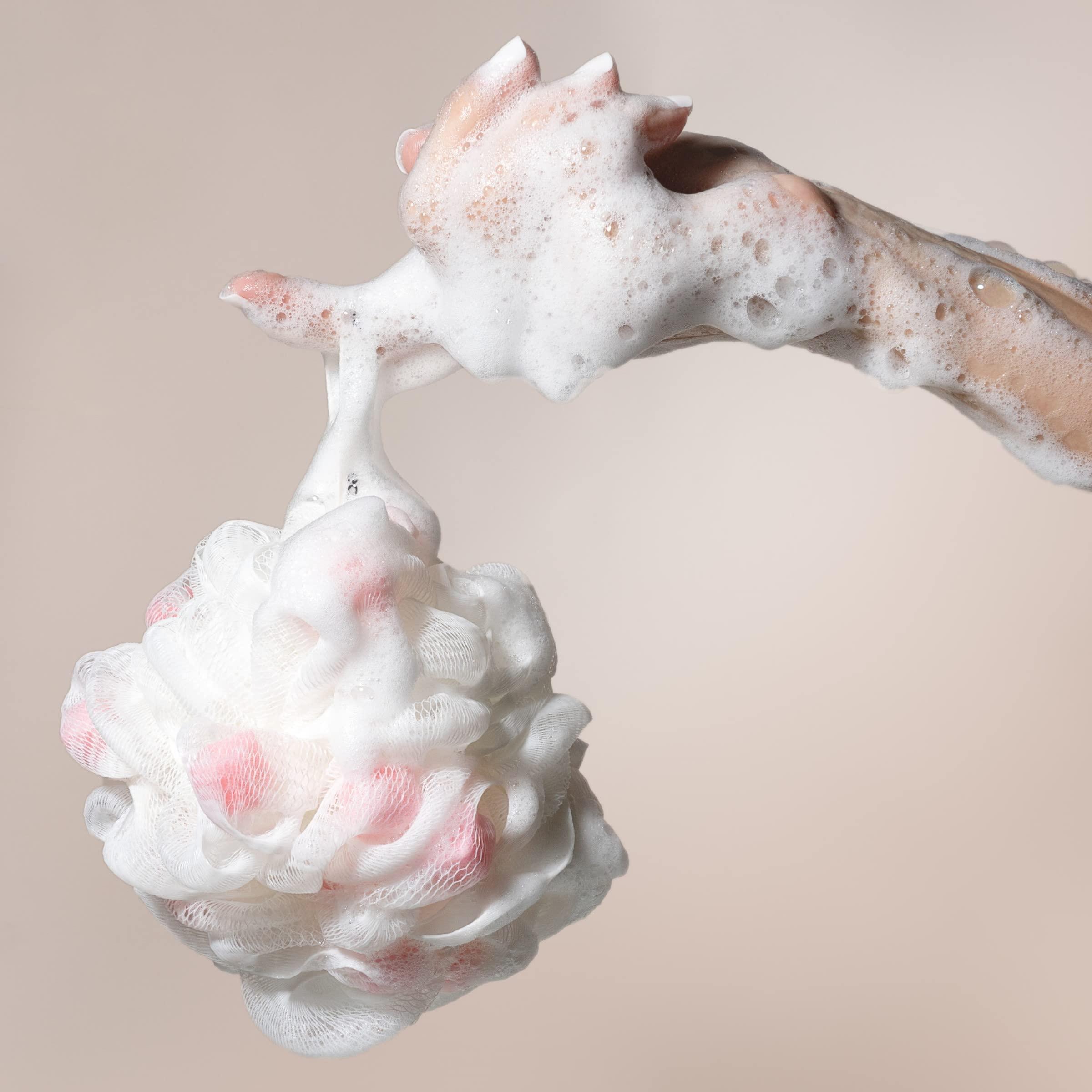 EcoTools EcoTools Lathering EcoPouf 6 Pack, Loofah Infused with Mini Sponges, Provides Rich Lather, Recycled Netting, Gentle Exfoliation in Bath Or Shower, Pouf Removes Dead Skin, Cruelty-Free