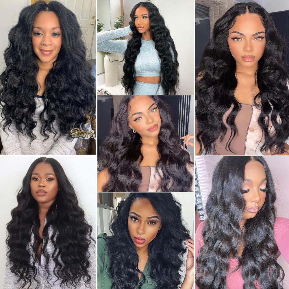 Yuyongtai Natural Wave Bundles Human Hair 18 20 22 24 Inch 100% Unprocessed 4 Bundles Brazilian Virgin Natural Wave Bundles Deals Human Hair