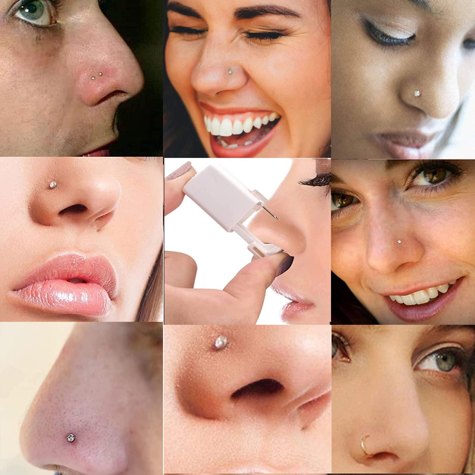 SCUMSXSM Nose Piercing Gun - 2 Pack Safety Disposable Nose Percinging Kit with 10 Pcs Nose Rings Stud Self Piercings Kits