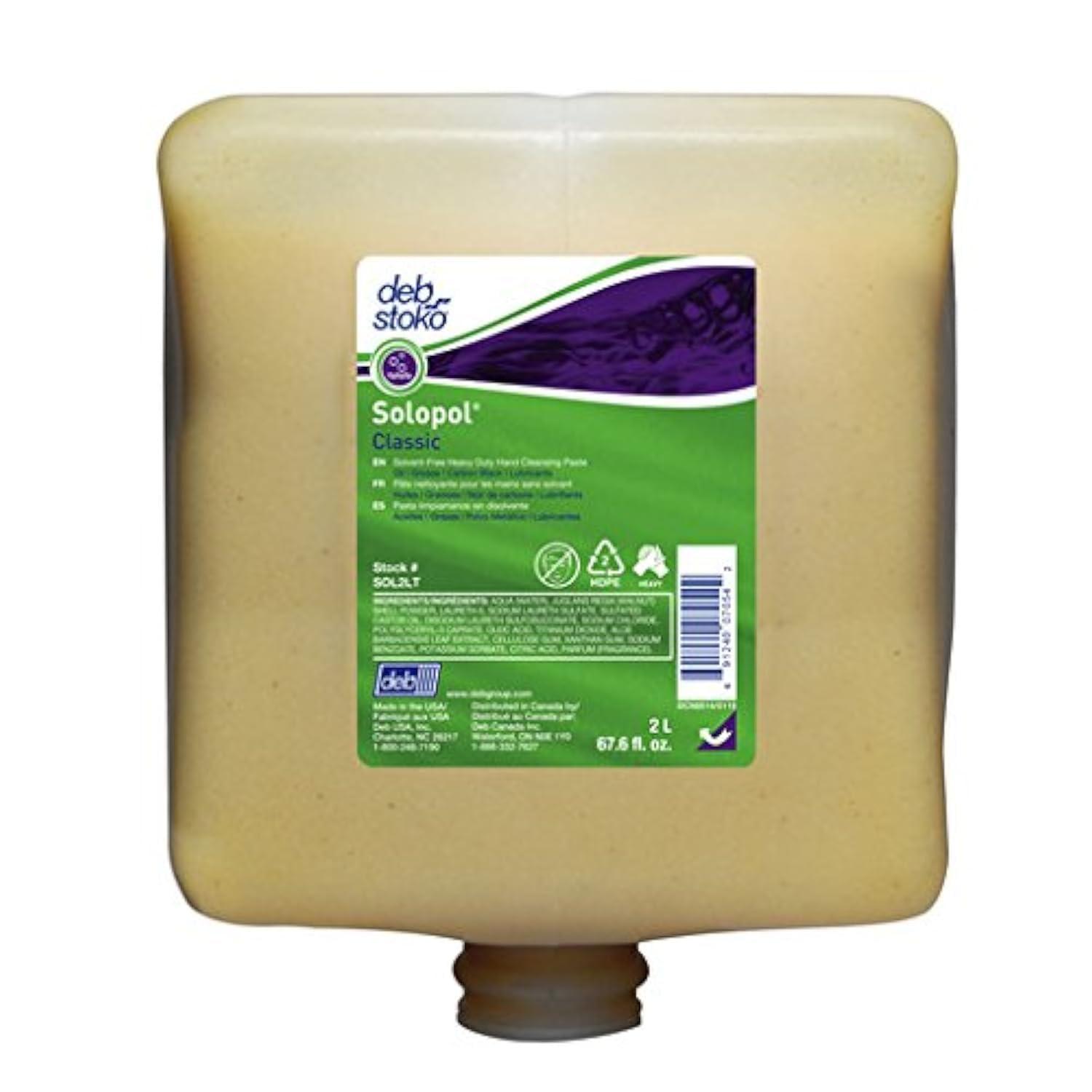 Debus Inc Solopol Classic Hand Cleaner, 2-Liter Bottle, Box of 2 - SOL2LT-2PK