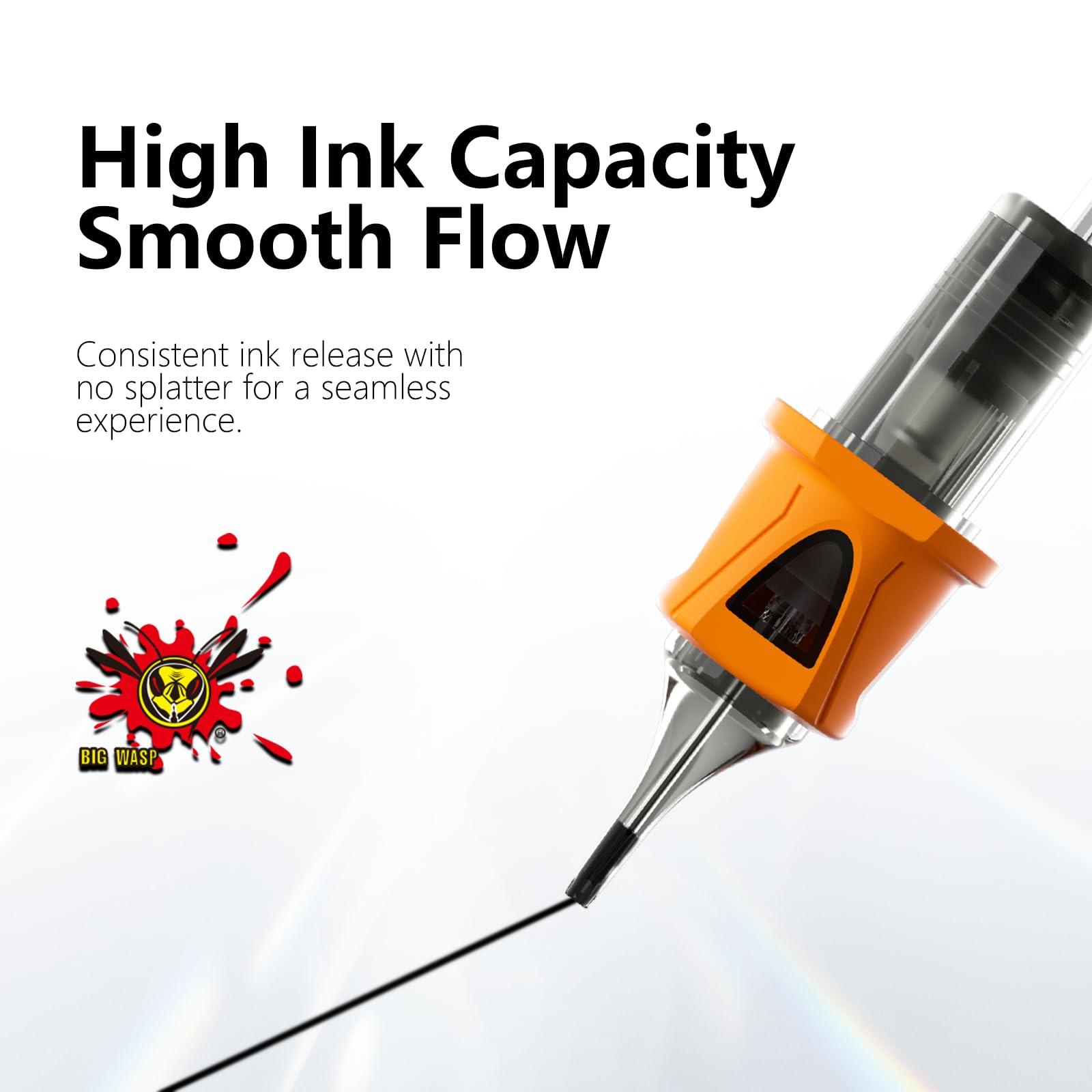 BIGWASP BIGWASP Energy Tattoo Cartridge Needles 50pcs Assorted Finger Ledge Tattoo Needle Round Magnum 0.35mm Mixed #12 Standard RM (7RM 9RM 11RM 13RM 15RM) for Tattoo Machine