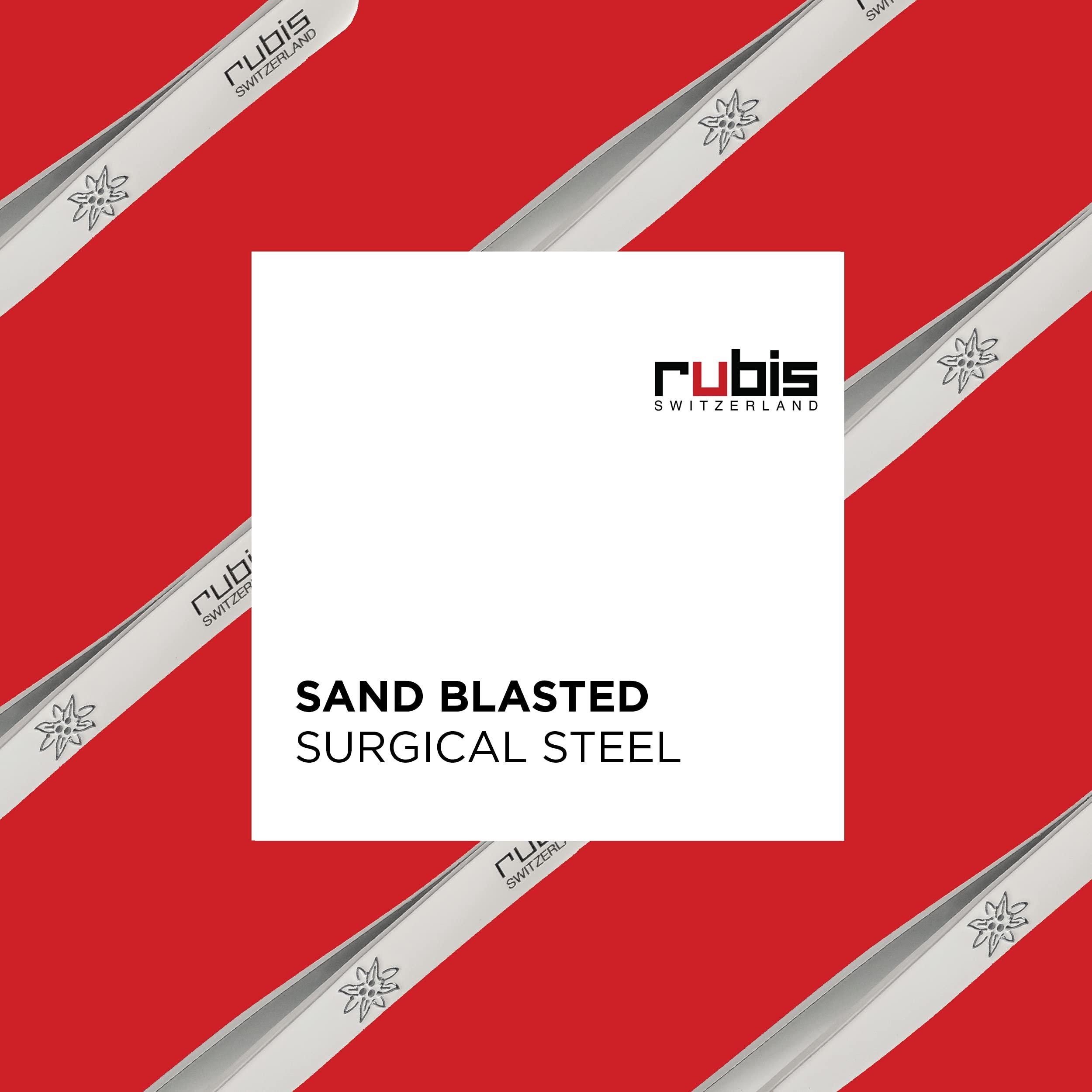 Rubis Rubis Classic Stainless Steel Slanted Tweezers for Precise Eyebrows and Hair Removal, 1K105, White,Rubis Switzerland Swiss Made World Renowned Precision