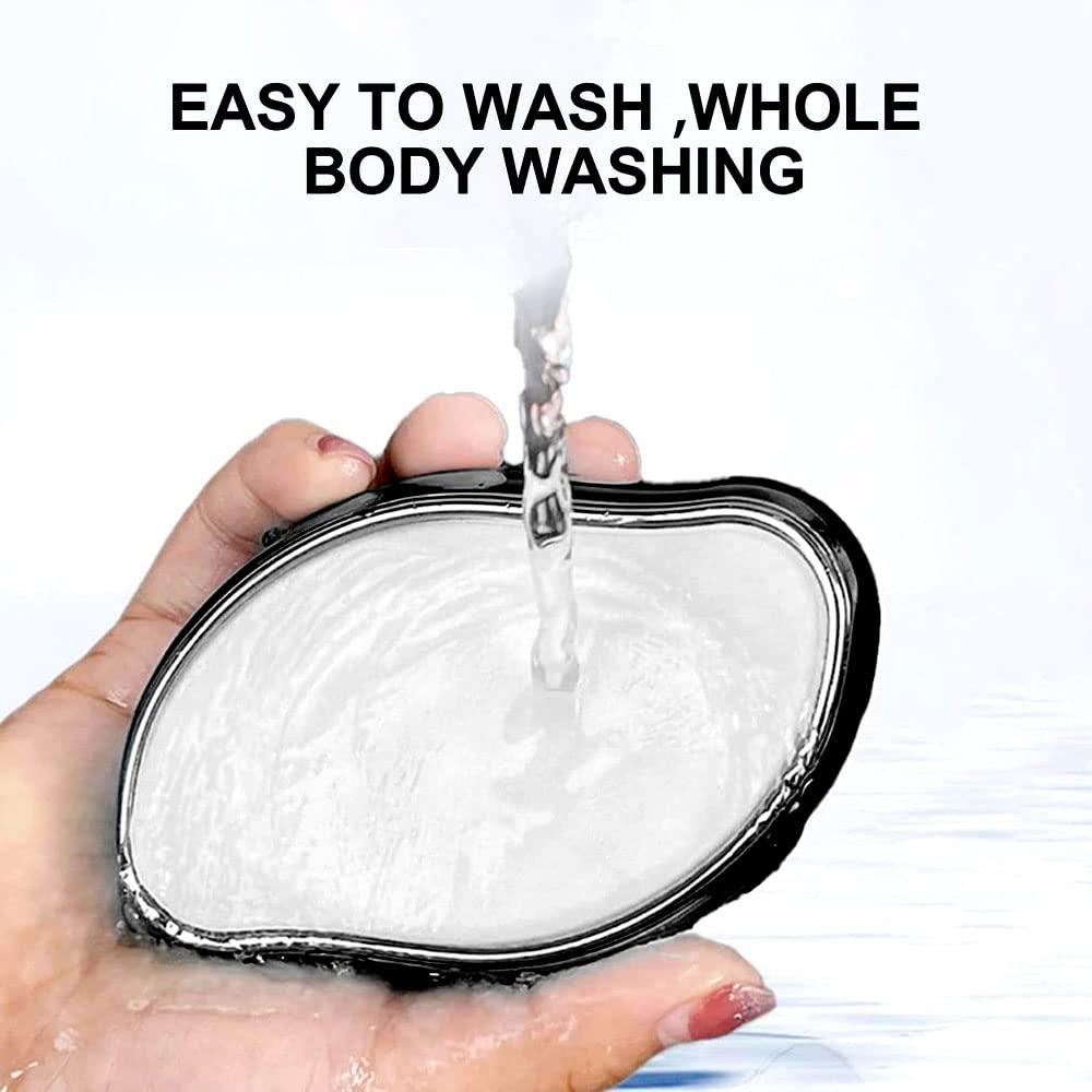 Booge 1 Pc Crystal Hair Eraser, Reusable Crystal Hair Remover Painless, Washable Hair Removal Tool Magic Hair Eraser for Arms Legs Armpit and Back - Black