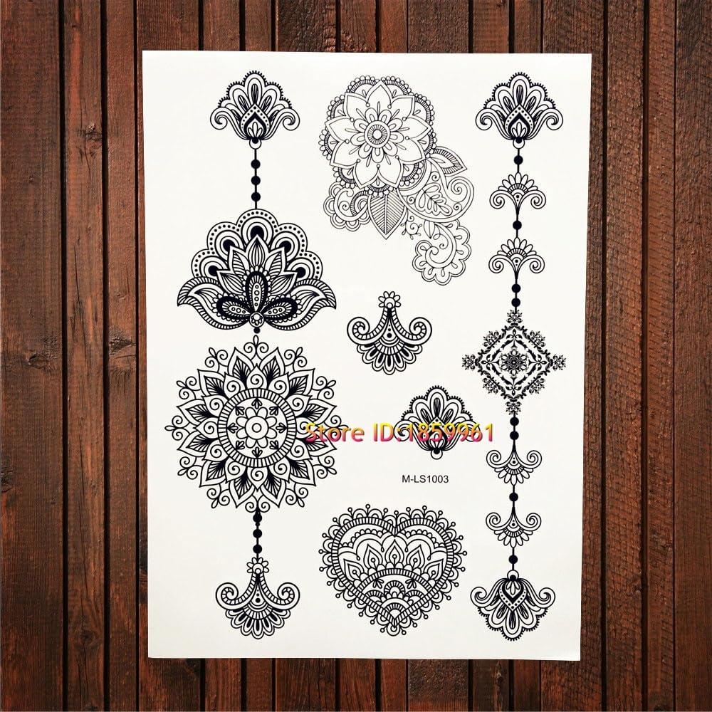 Generic 1Pc Indian Designs Temporary Tattoo Black Henna Pattern Abmls1023 Sexy Tattoo Selfie Jewelry Arm Hands Shoulder