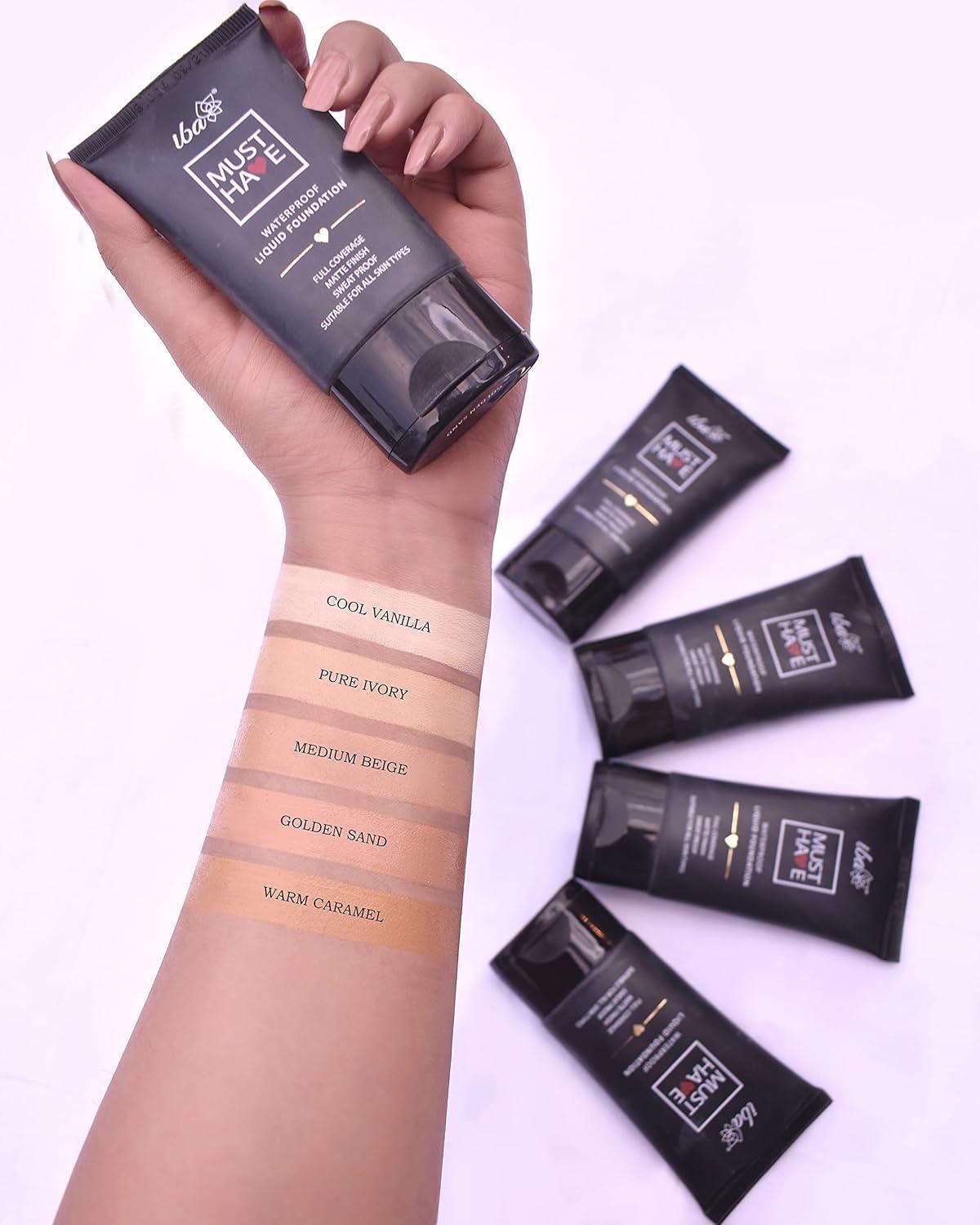 KM Must Have Waterproof Liquid Foundation - Cool, 30ml | Full Coverage l Long Lasting | Oil Free & Lightweight Matte Finish l Face Makeup | Halal Certified & Vegan Makeup (Warm Caramel, 30ML)