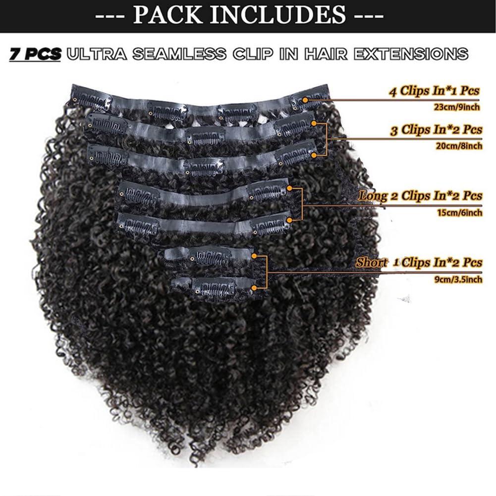 Kiss darling LASHES Seamless PU Clip in Human Hair Extensions for Women,Jerry Curly Human Hair Invisible Clip in Extensions PU Skin Weft Curly Clip Ins Hair Piece 18\"inch 120g