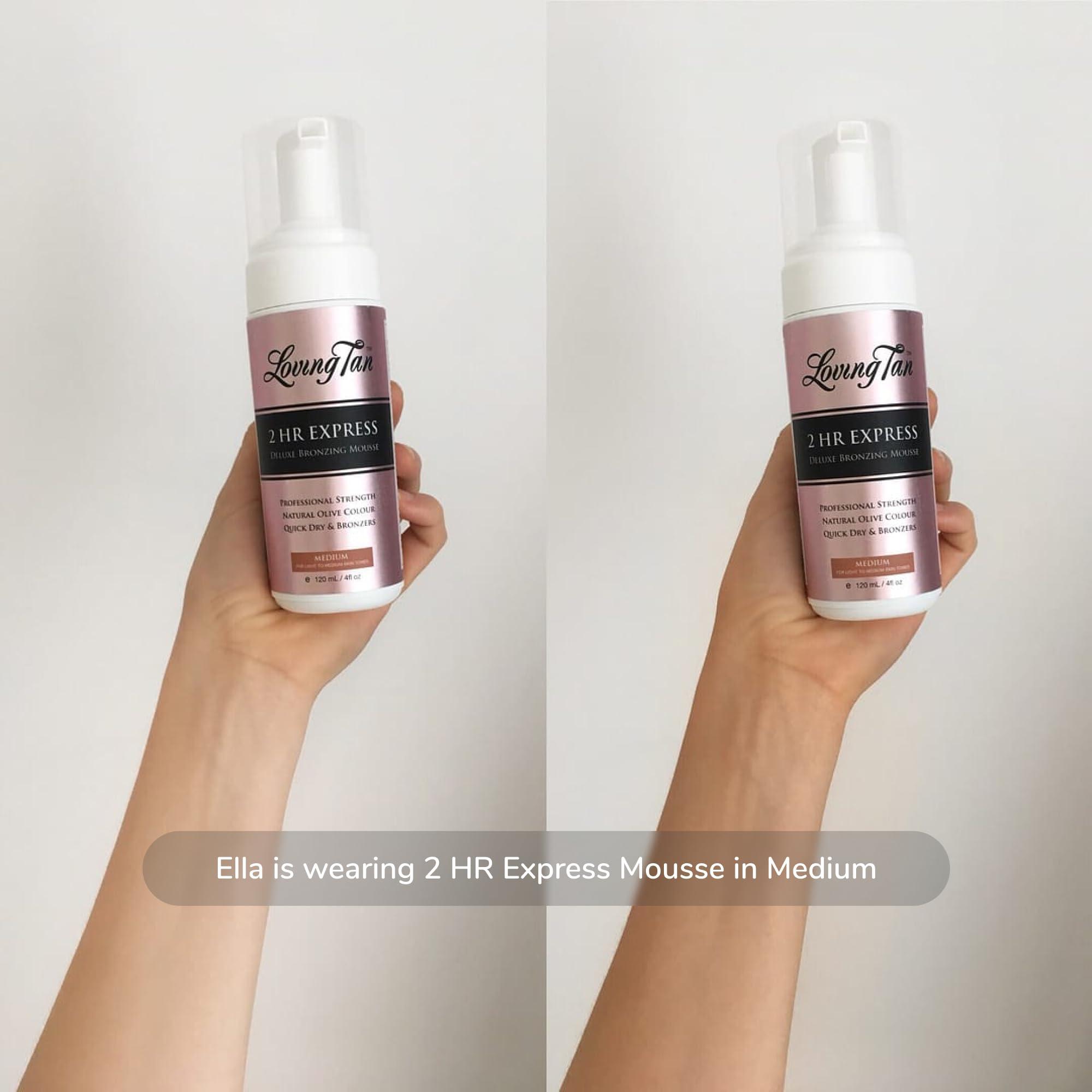 Loving Tan Loving Tan 2 HR Express Self Tanning Mousse, Medium - Streak Free, Natural, Professional Quality - 5+ Sunless Self Tanner Applications per Bottle, Cruelty Free, Naturally Derived DHA - 6.7 FL Oz