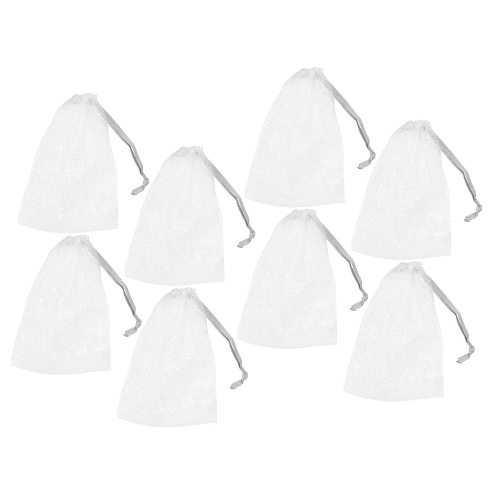 Angoily Angoily 8pcs Soap Mesh Bag Soap Dishes for Bar Mesh Foaming Net Dish Soap Holder Cleansing Dispenser Soap Holder Bag Filter Based Cup Clear Simple Face Scrubbers Fabric Dark Grey