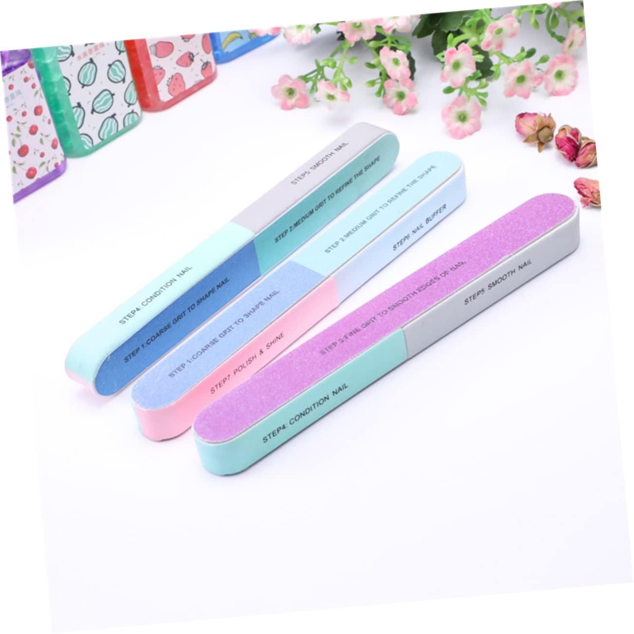 NOLITOY NOLITOY 12pcs Large Nail Buffer Blocks Kit 7 Step Nail File Polishing Strip for Lady Women