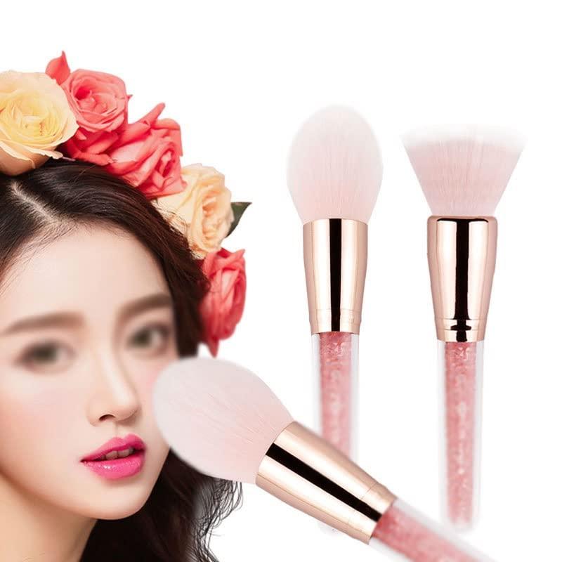 JMKJMJP JMKJMJP Set Of 4 Quicksand Beauty Tools Make-up Set Brushes with Crystal Handle and Nylon Bristles(E)