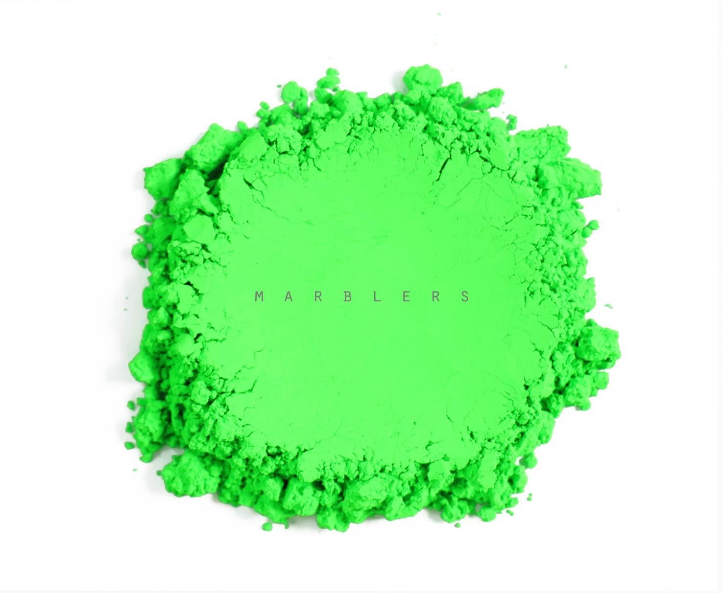 MARBLERS MARBLERS Fluorescent Mica Powder [Neon Green] 0.11oz (3g) | Matte Pigment | Non-Toxic | Vegan | Cruelty-Free | Nail Polish, Nail Art, Soap, Craft | Festival, Rave & Party Makeup