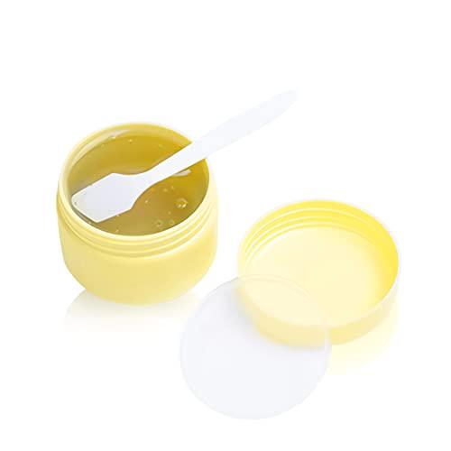 Dlibuy DLIBUY 12 Pieces Empty 100ml Yellow Plastic Cosmetic Jars with Screw Lid 10g Small Containers with Inner Seal for Homemade Cosmetic Cream Salve Lip Balm Travel Storage Pot, 5x Spatula