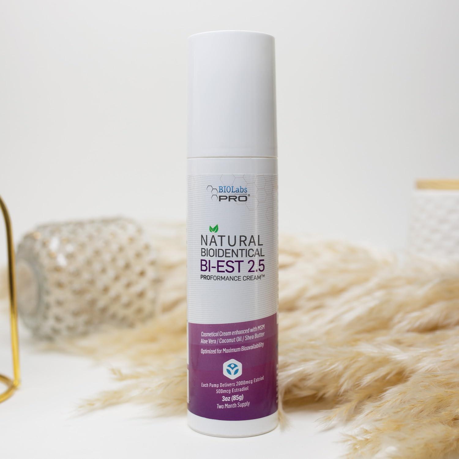 UltraSpa Skincare UltraSpa Skincare BioLabs PRO Natural Bioidentical Estro 2.5 Cream, Combo for Women Two Month Supply (Unscented-3oz)