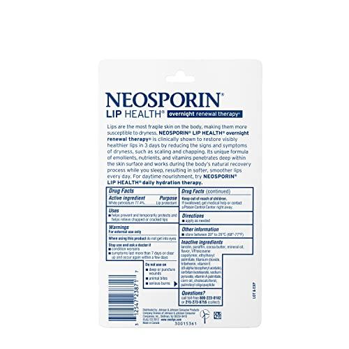 Neosporin Neosporin Lip Health Overnight Healthy Lips Renewal Therapy Petrolatum Lip Protectant, 0.27 Ounce (Pack of 1)