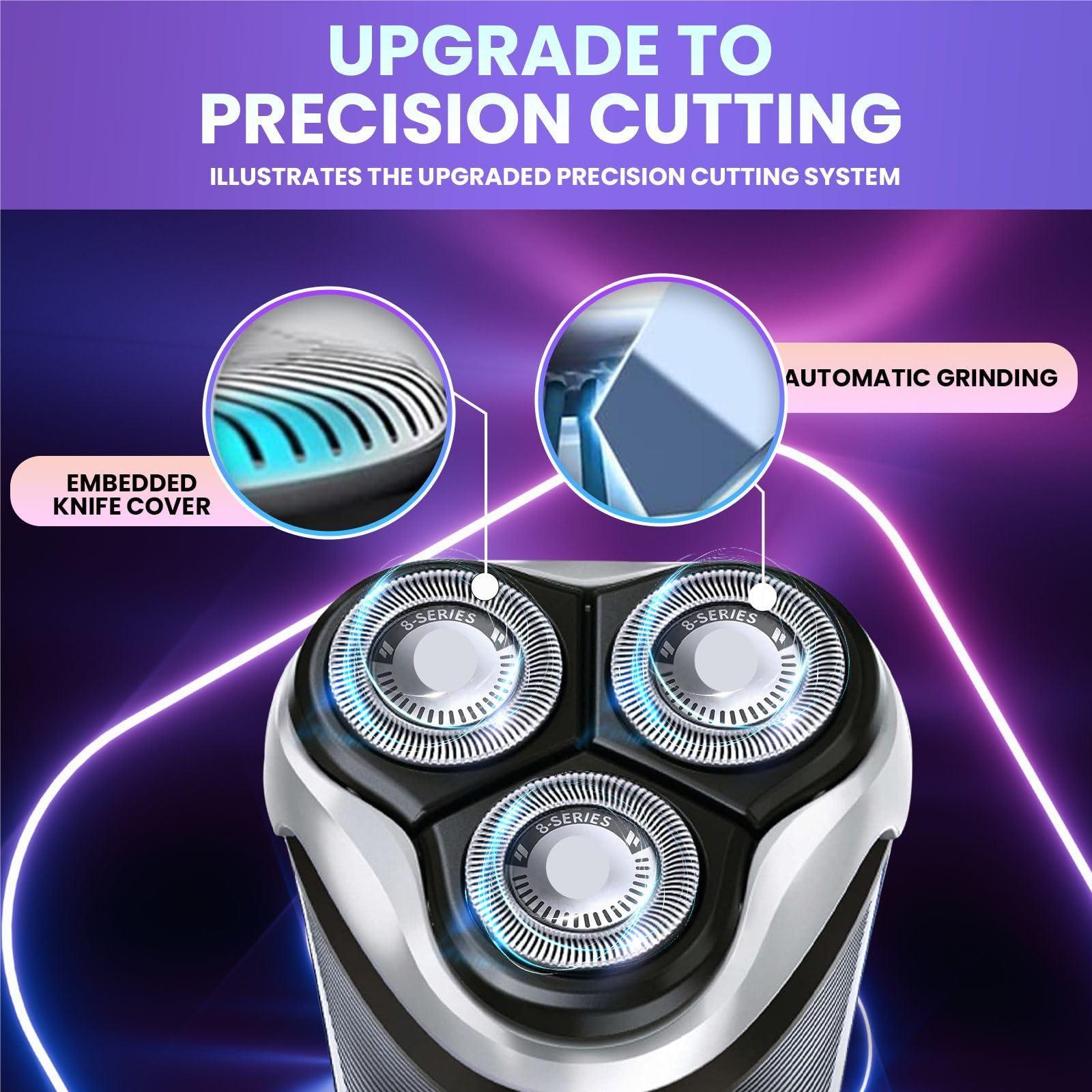 Golden Lotus Creations Golden Lotus Creations HQ8 Replacement Heads, Compatible with Philips Norelco Aquatec Electric Shaver Razor Series, HQ8, AT880, PT730, Philips Norelco HQ8 Replacement Heads, 3PCs