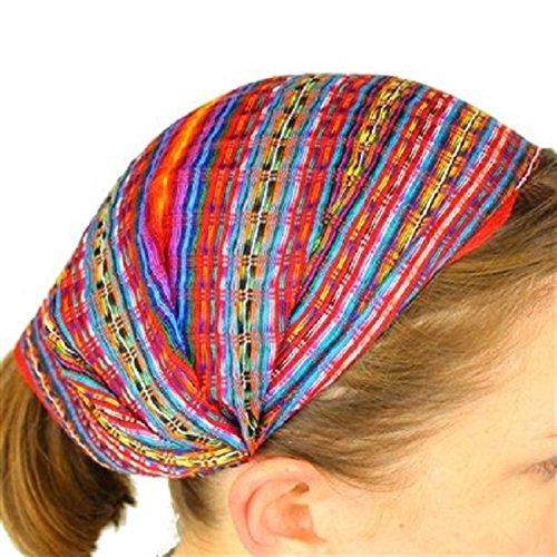 Sanyork Fair Trade 6 Pack Expandable Cotton Headband Hair Tie Wrap Head Assorted Peru Cotton Fair Trade