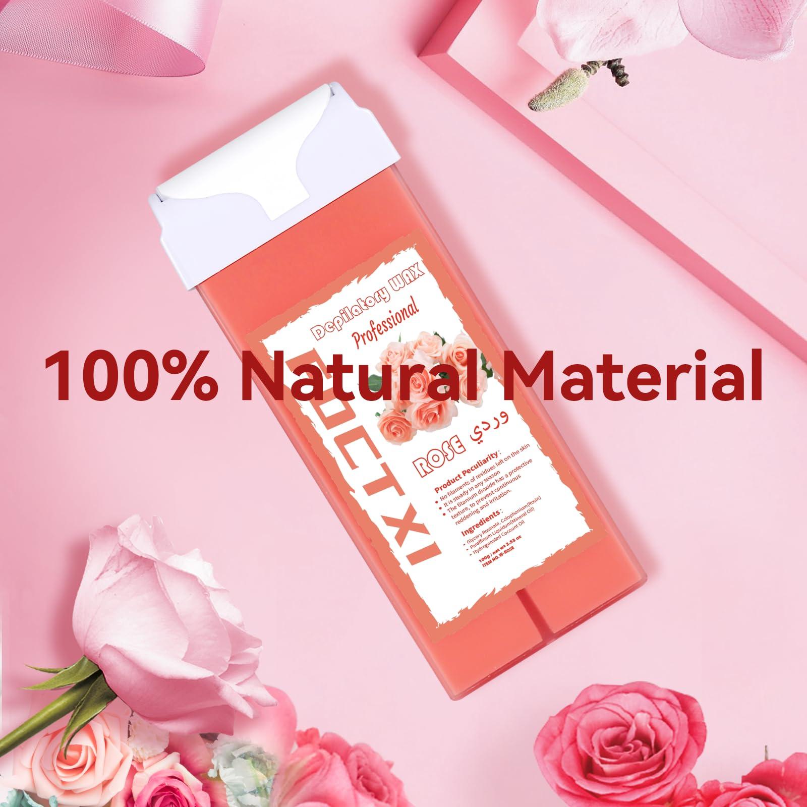 FOCTXI Roller Waxing Kit for Women, Roll on Wax Warmer Kit for Hair Removal, For Multiple Areas of the Body, Sensitive Skin Wax Roller Kit for Women Hair Removal