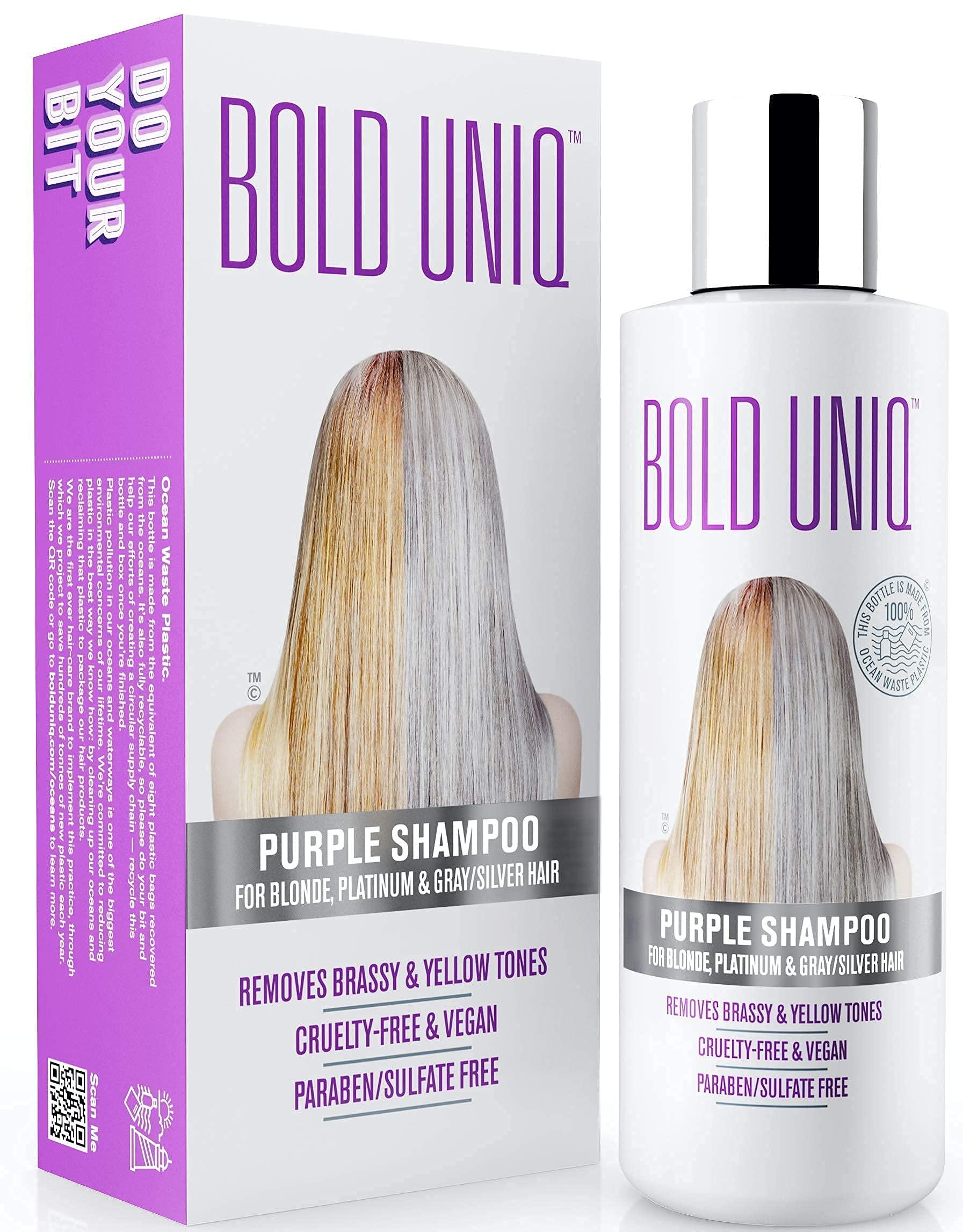 BOLD UNIQ Bold Uniq Purple Shampoo & Boldplex 3 Bond Repair Hair Treatment Bundle - Revitalizes Bleached, Damaged Hair. Eliminates Brassy Yellow Tones. Paraben & Sulfate-Free, Vegan & Cruelty-Free.