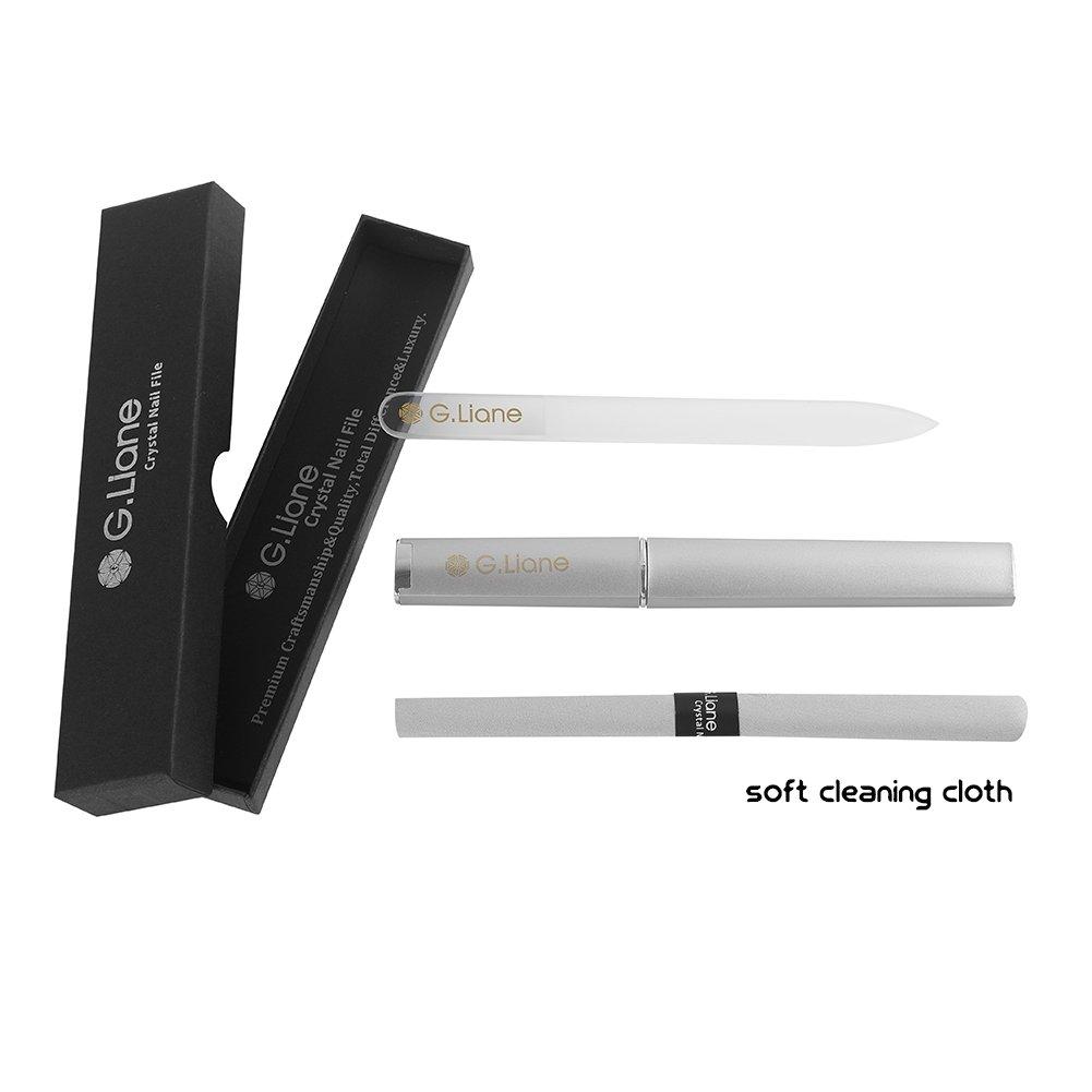 G.Liane Best Crystal Nail File Set – G.Liane Professional Nail File Manicure Pedicure Kit For Natural Nails Acrylic Nails Gels Nails Manicure Tools For Home And Salon (Clear Pointed)