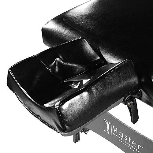 Master Massage 31" Montclair ThermaTop Master Massage Portable Massage Table with Memory Foam, Reiki Panels, & Shiatsu Cables(Black& Mahogany) Esthetician Bed- Lash Table