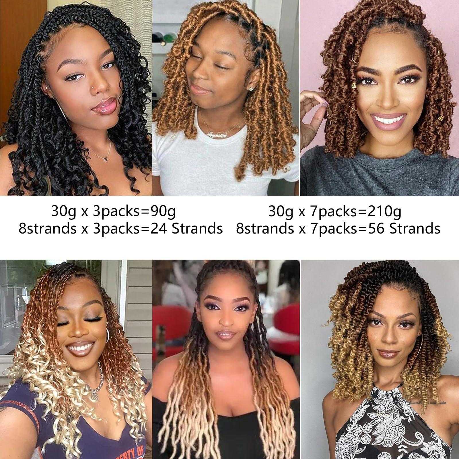 Detean Kinky Twist Hair Marley Twist Hair Marley Twist Braiding Hair Springy Twist Hair Afro Twist Hair 14 Inch 3 Packs Pre Separated Pre Fluffed Twist Hair Marley Crochet Hair Extensions (1B,3Packs)