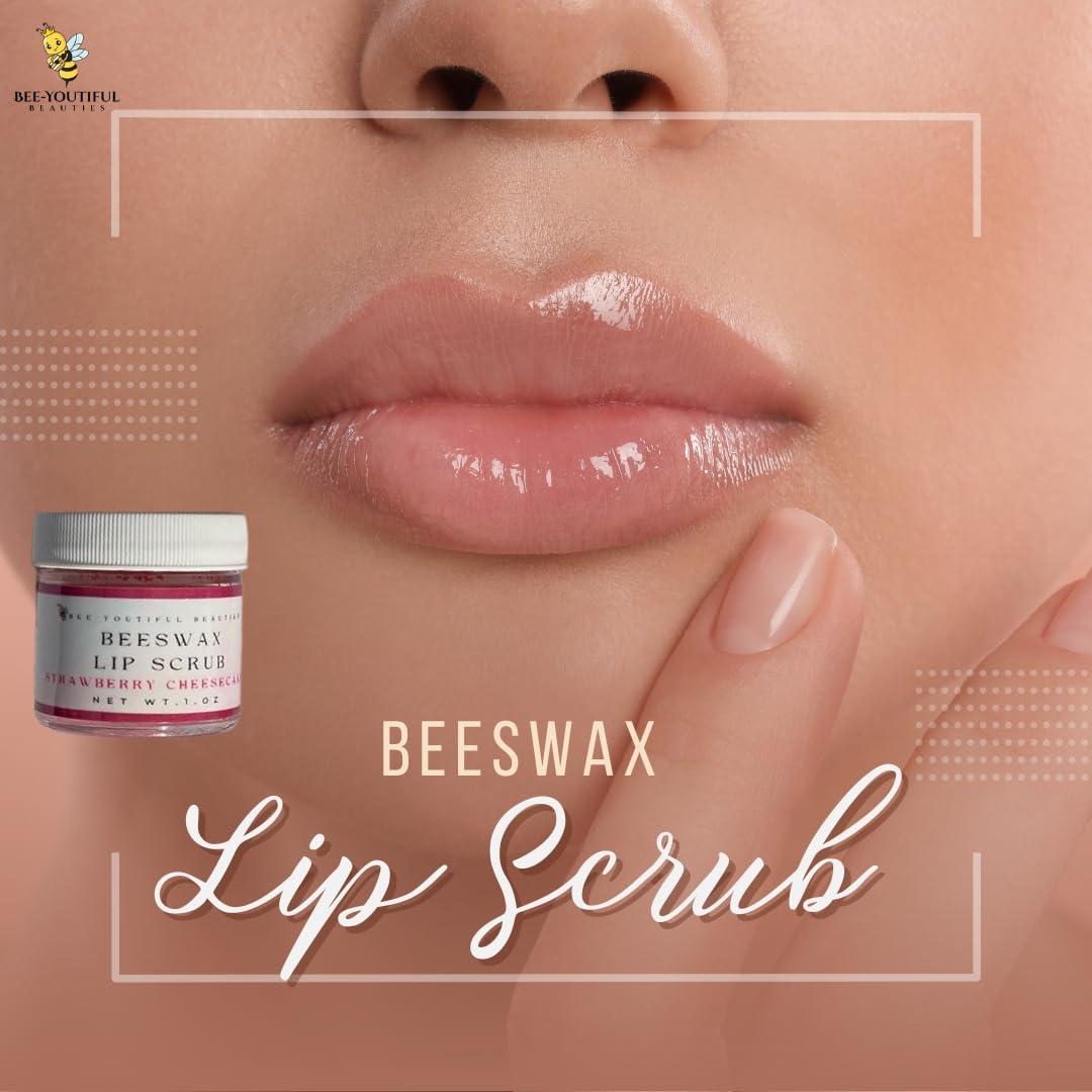 Bee-Youtiful Beauties Bee-Youtiful Beauties Beeswax Lip Scrub | Moisturizing Lip Exfoliator Scrub for Dry Lips | Lip Scrubber Exfoliator | Great for Smokers Lips (Sweet Cheeries)