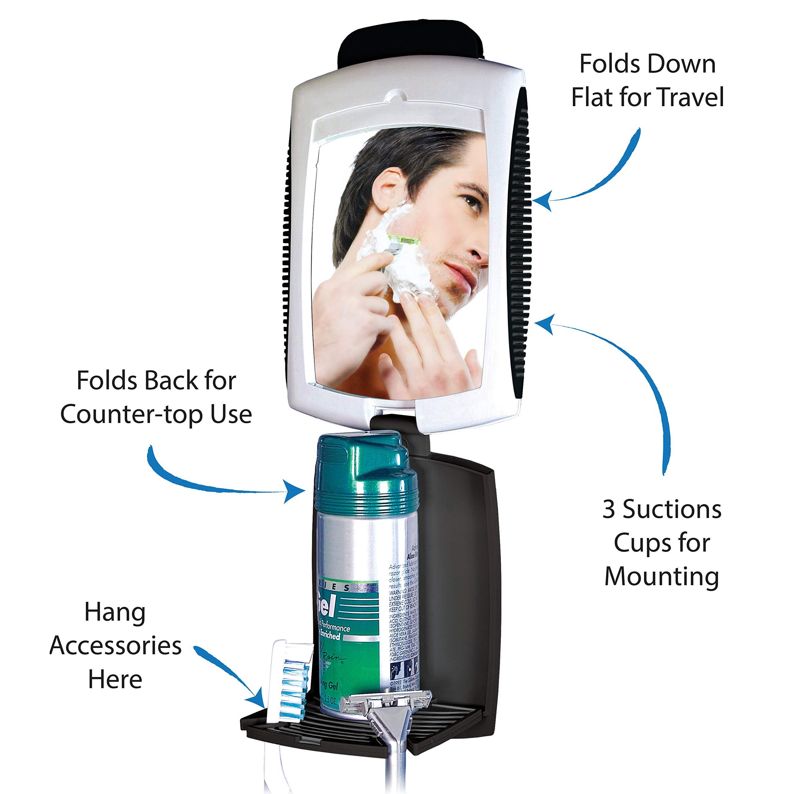 Zadro Zadro Z’Fogless Travel Shower Shaving Men’s Grooming Mirror, Black