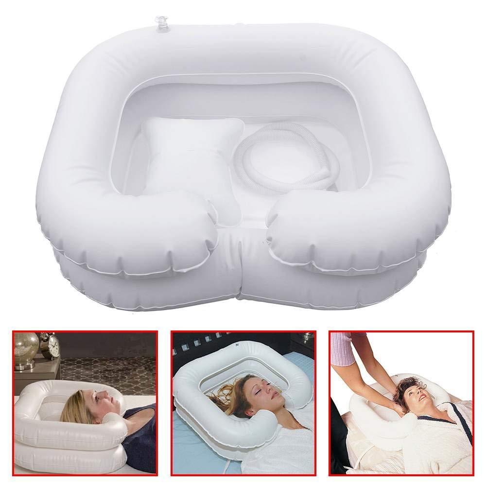 LIUsj JUNST Inflatable Sink Wash Basin Inflatable Shampoo Basin Tub Portable Hair Washing Bowl with Pillow for The Elderly, Disabled, Bedridden and Handicapped in Bed Washing Hair