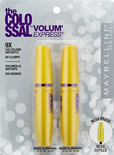 Maybelline New York Maybelline New York Volum Express Colossal Washable Mascara, Glam Black, 2 Count