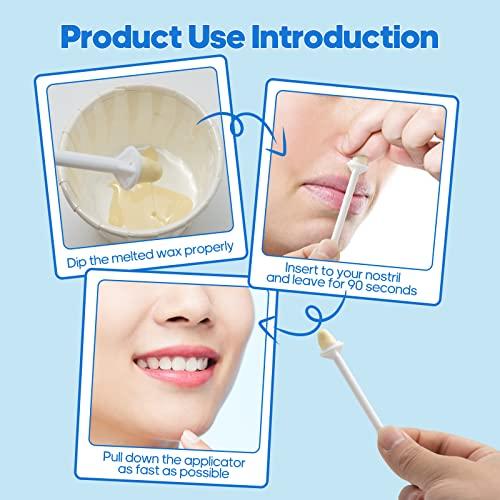 DecBlue DecBlue Nose Wax Sticks 50Pcs Nose Wax Applicator Sticks for Nostril Nasal Cleaning Ear Eyebrow for Men Women Painless Nose Hair Removal