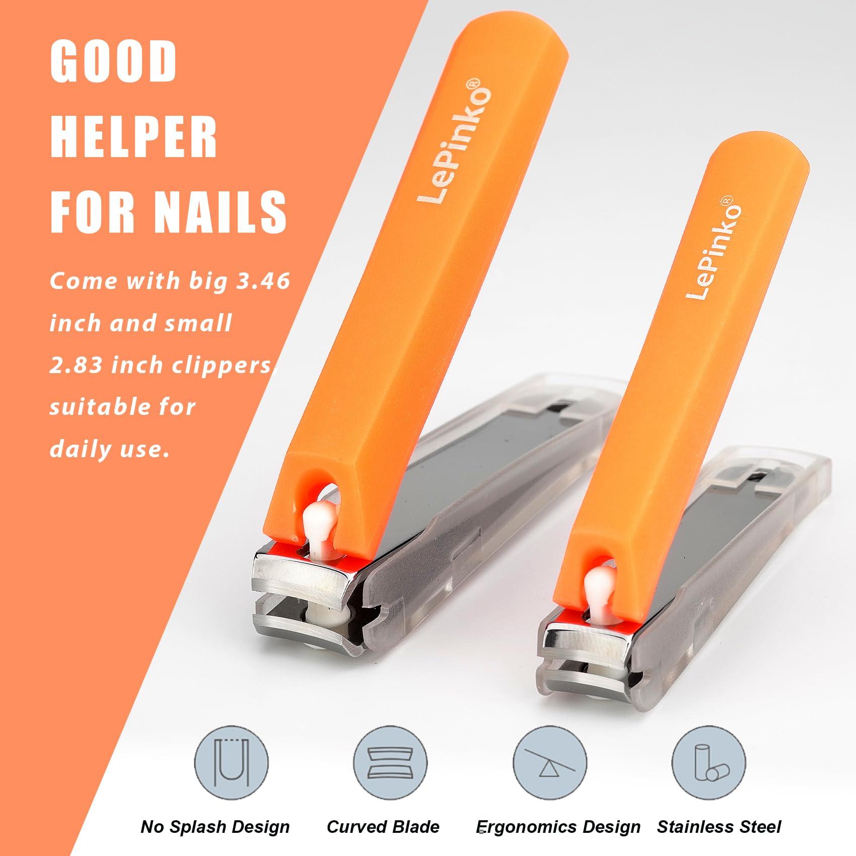 LePinko LePinko Diamond Nail File with Crystal Nail Shiner Set and No Splash Nail Clippers Set