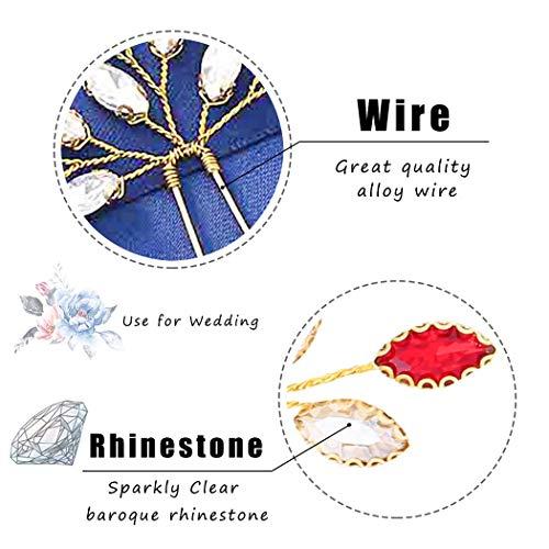 Barode Barode Baroque Crystal Wedding Hair Pins Bridal Hair Clips Accessories for Brides and Bridesmaids Pack of 2 (Red)