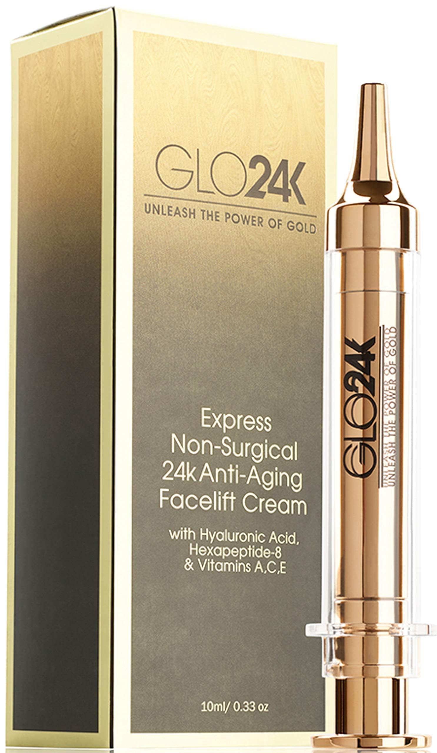 GLO24K UNLEASH THE POWER OF GOLD GLO24K Complete Eye Care Set with our 24k Instant Facelift Cream, Eye Cream, and Eye Serum