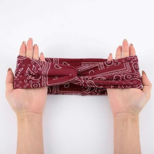 Bomine Bomine Boho Bandana Headbands Stretch Criss Cross Headband Fabric Turban Head Wraps for Women and Girls 3Pcs