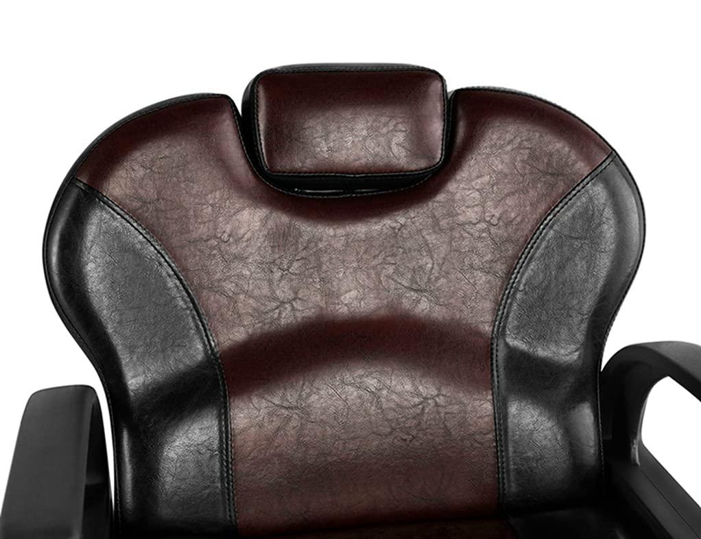 Beauty Life Barber Chair Reclining with Hydraulic Pump Beauty Stylist Chair Salon Chair Tattoo Chair Black/Dark Red