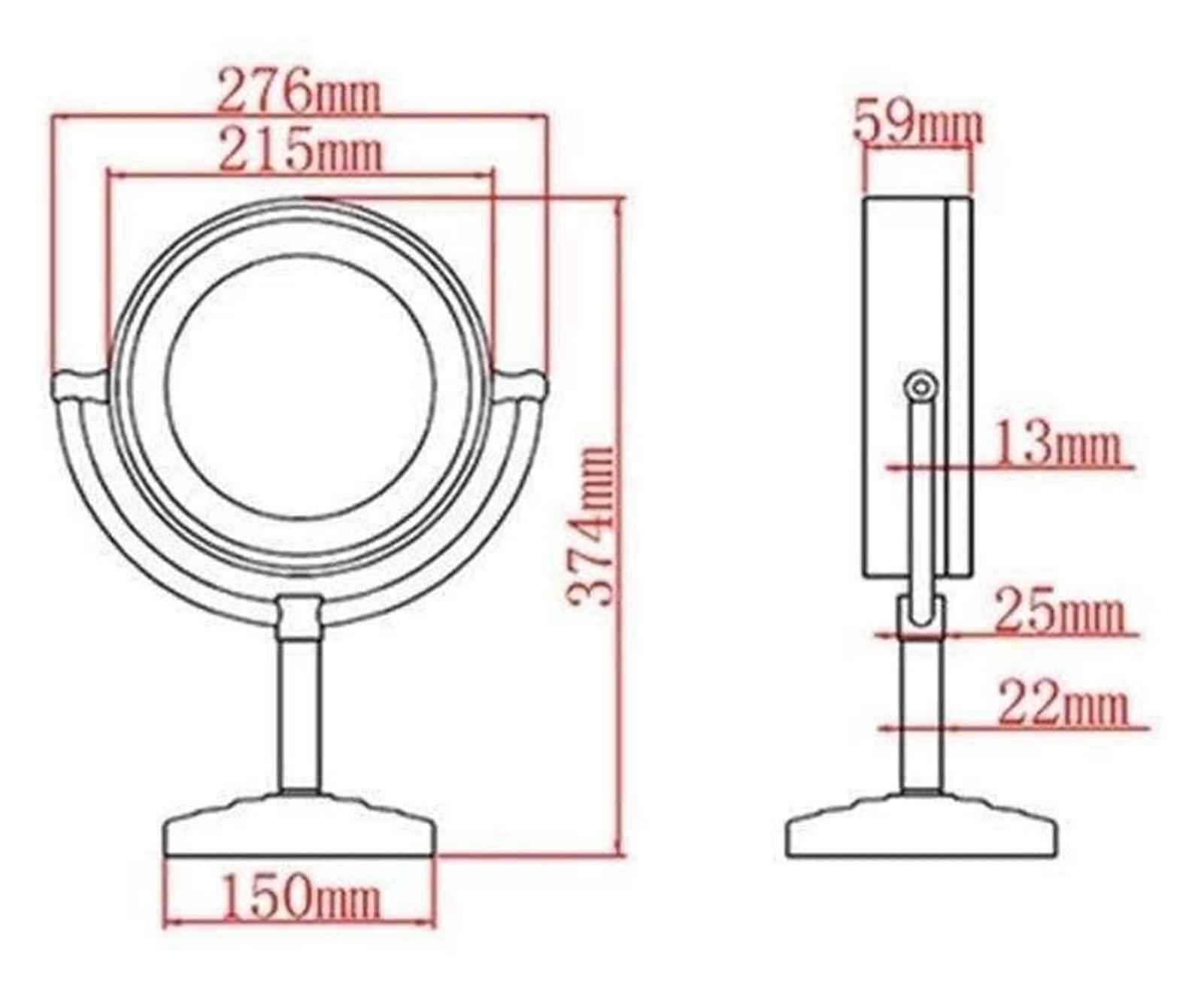 IIUUAYUVI IIUUAYUVI Wall-Mounted Makeup Mirror Quality 8.5 Inch Desktop LED Makeup Mirror Brushed Nickel Double Sided 3X Magnified Lighted