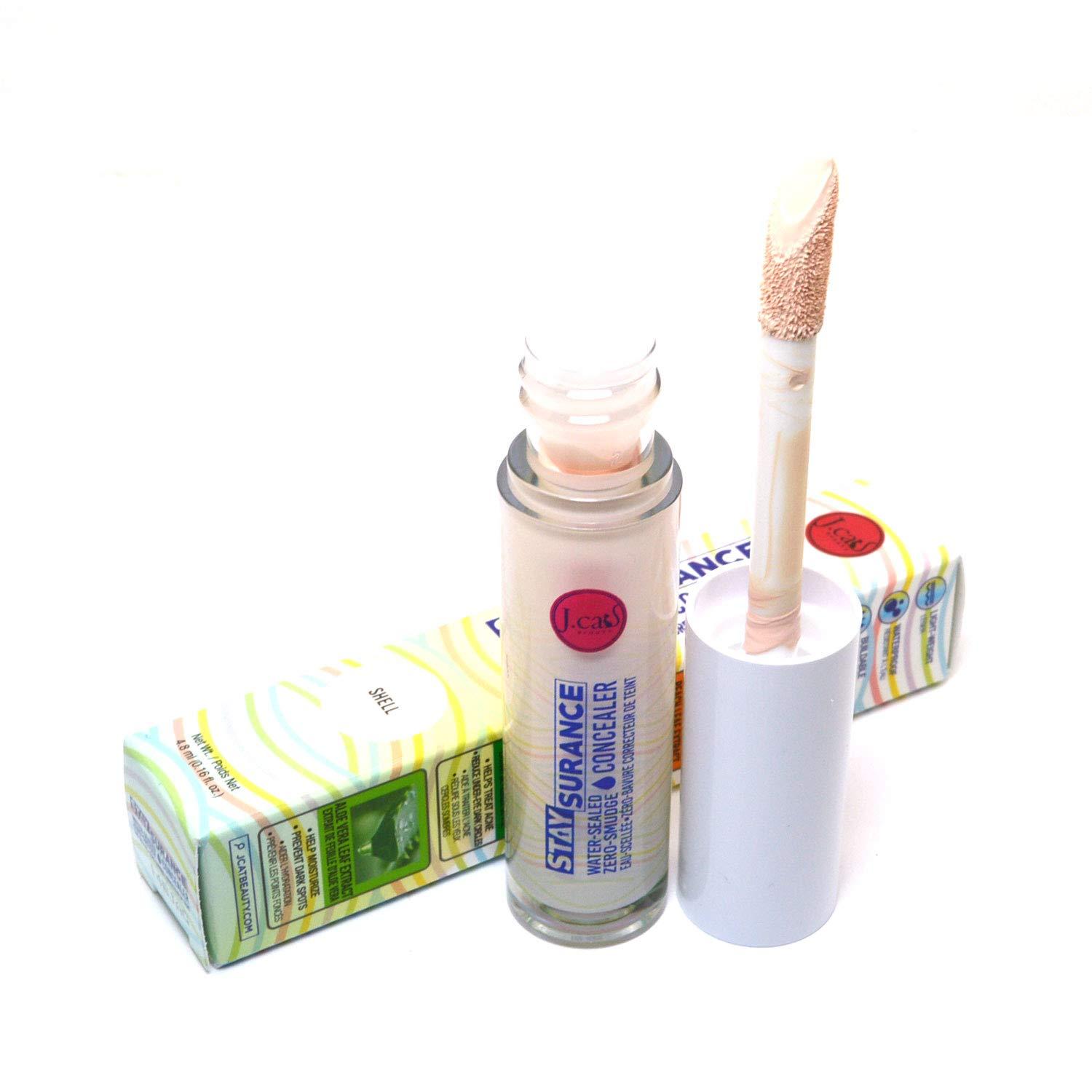 J.CAT BEAUTY Jcat Beauty Professional Staysurance Water Sealed Zero Smudge Concealer Face and Body + Free ZipBag (SHC102 : SHELL)