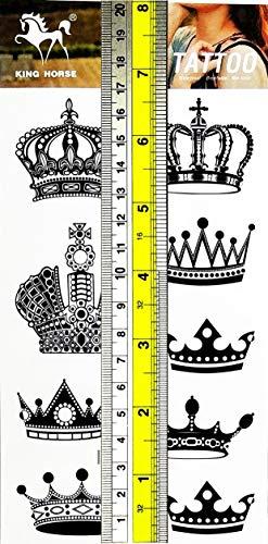 PARITA Waterproof Tattoos PARITA Tattoos Temporary Beautiful Imperial King Queen Crown Tattoo Fake Stickers Cartoon Tattoo Art Fashion Fantasy Fun Party Waterproof Removable for Kids Teens Adults (1 Sheet.) (11)