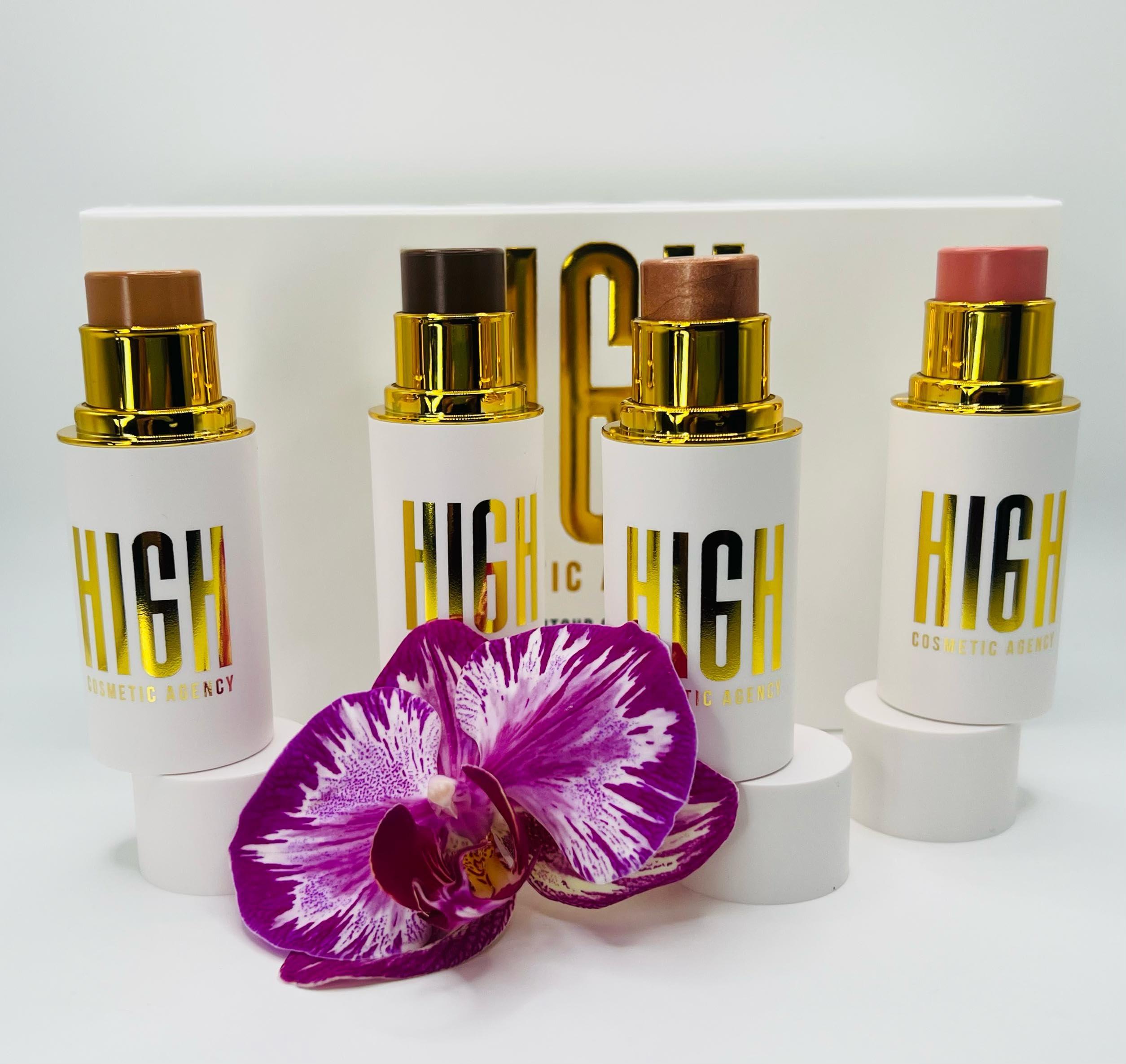 HIGH COSMETIC AGENCY LUXURY COOPER CONTOUR COLLECTION, luxury contour collection set, Copper Luxe Contour Stick Set,Opulent Copper Contour Collection,Gleaming Copper Contour Kit, Radiant Copper Contour Cream Set