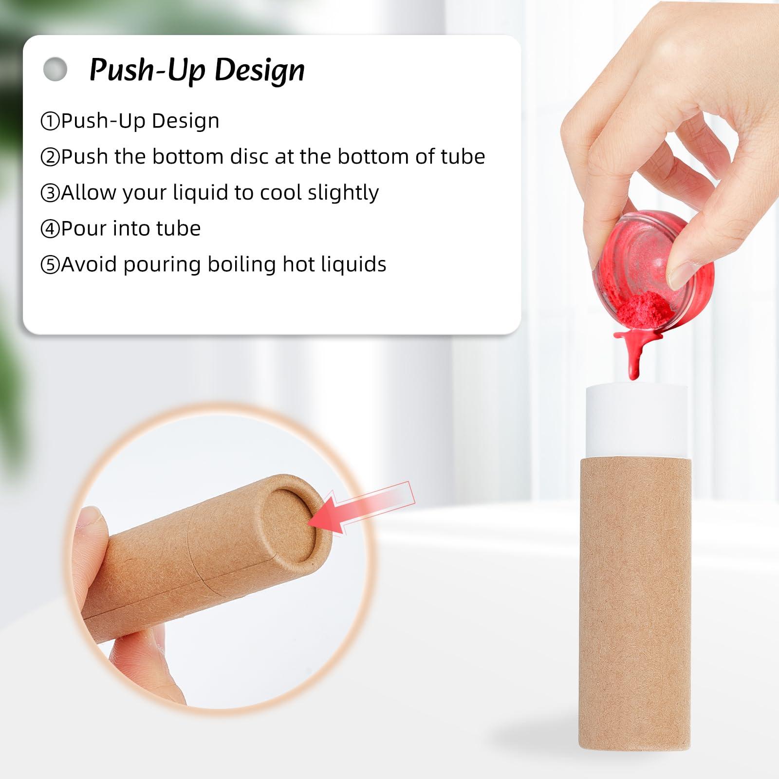 NICENEEDED NICENEEDED 15 Pcs Paperboard Lip Balm Tubes, Refillable Paper Lipstick Tube, Round Cardboard Empty Lip Gloss Container Solid Perfume Tube Cosmetic Box for DIY Lip Gloss Balm and Chapsticks