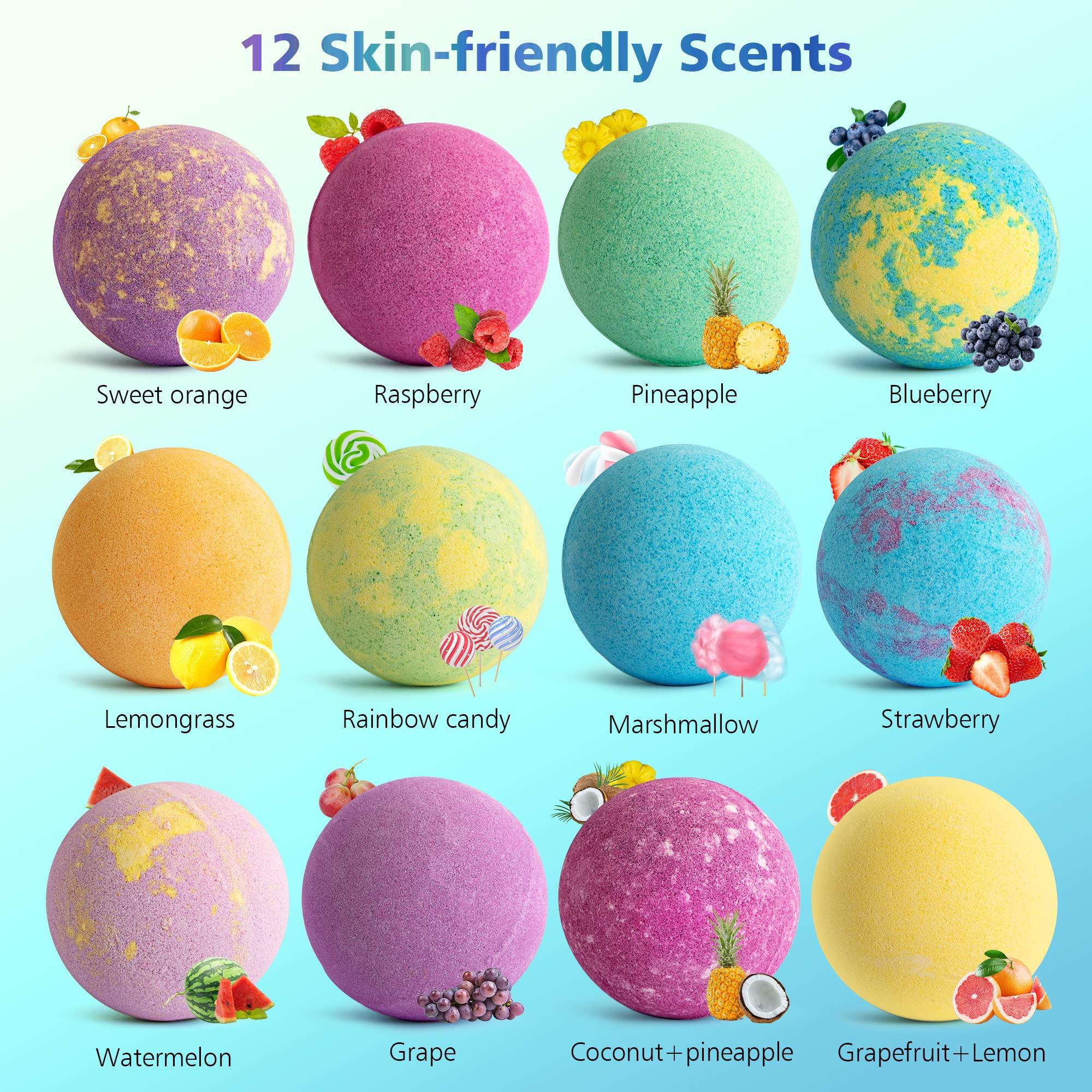 APETHS Bath Bombs for Kids with Surprise Toys Inside, Set of 12 XXL 3.5oz Large Bath Bomb Gift Set, Kids Safe Handmade Fizzy Balls Kit Organic Bubble Bath Bomb Great Gift for Birthday Day, Christmas