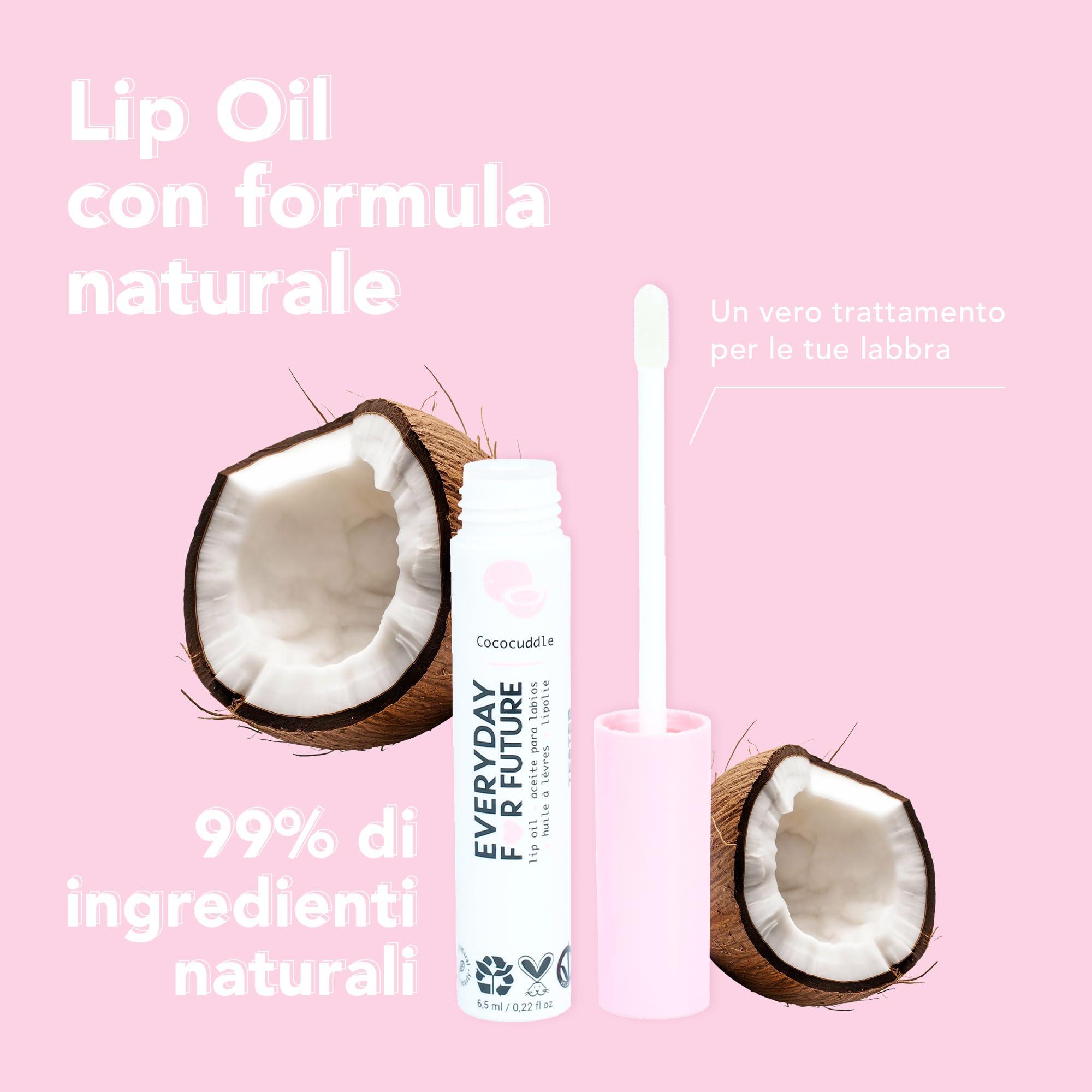 EVERYDAY FOR FUTURE EVERYDAY FOR FUTURE Coconut Lip Oil | Clear Transparent Lip Treatment with Coconut Oil | Moisturizing Lip Oil | Vegan & Cruelty Free Lip Oil | 99% Natural Lip Oil | Pia Colada 5 ml (Transparent)