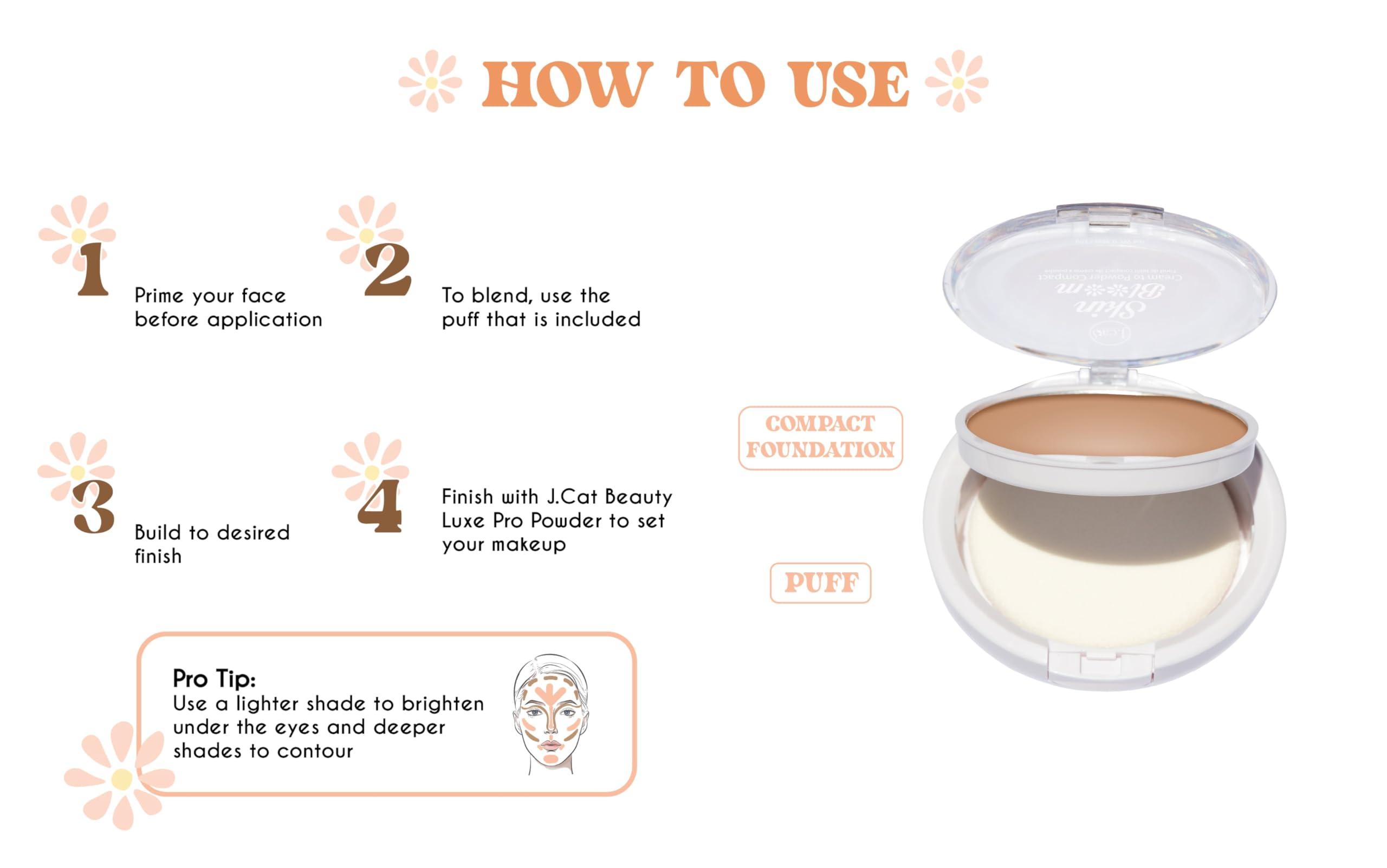 J.CAT BEAUTY J.CAT BEAUTY Skin Bloom Cream to Powder Compact, Mocha, Women\'s Makeup and Accessories, 1 Count (Pack of 1)