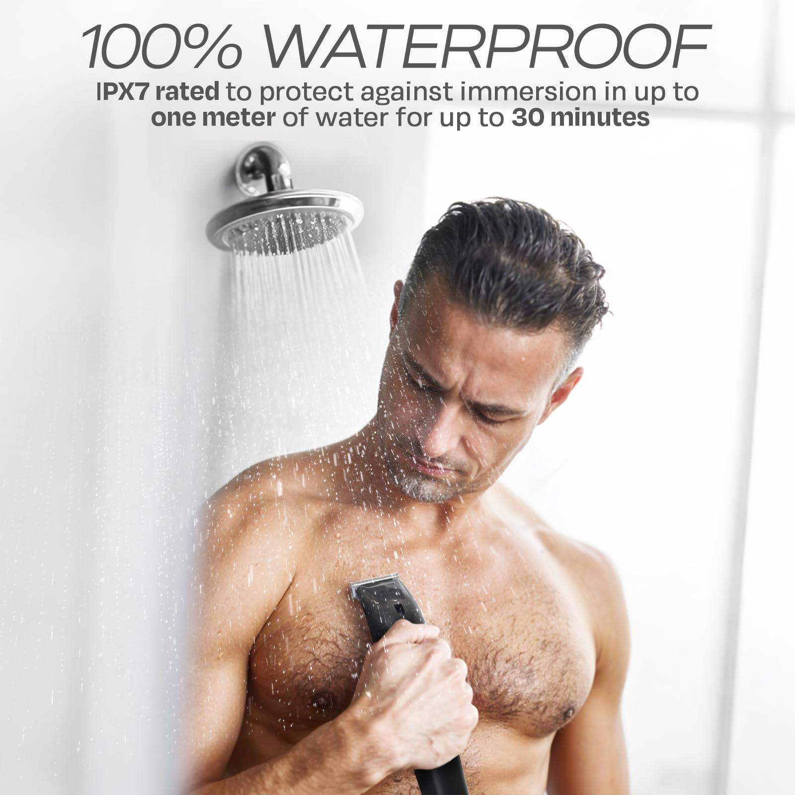 HUMMINGBIRD HUMMINGBIRD MK4 Electric Body Hair Trimmer for Men Body Groomer Kit for Privates, Waterproof Shaver for Hard to Reach Areas, USB-C Rechargeable, LED Display & Storage Base