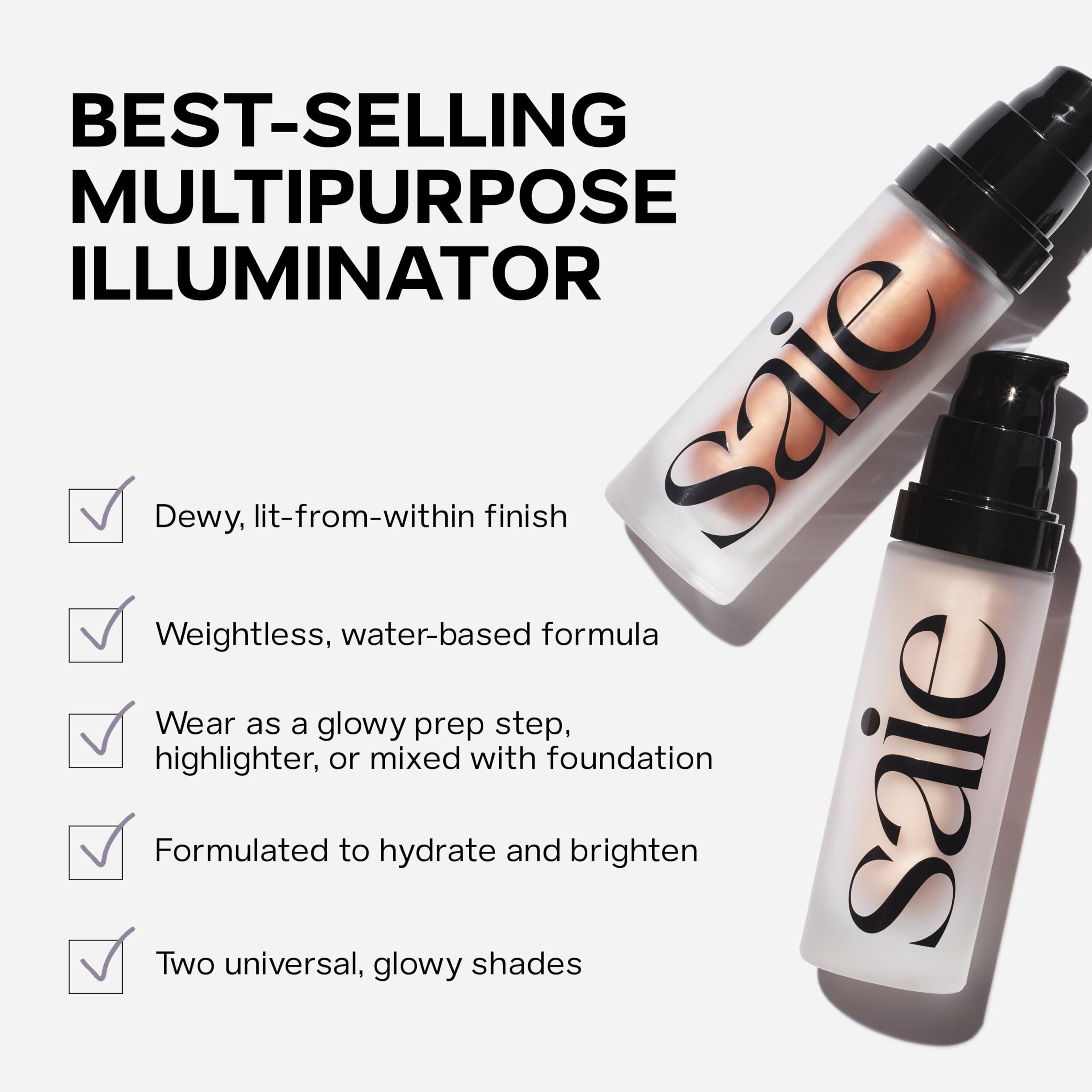 Saie Saie Glowy Super Gel Lightweight Illuminator - Luminizer and Makeup Primer for Glowing Skin - Enriched with Vitamin C + Hydrating Squalane Oil - Starglow (1 oz)